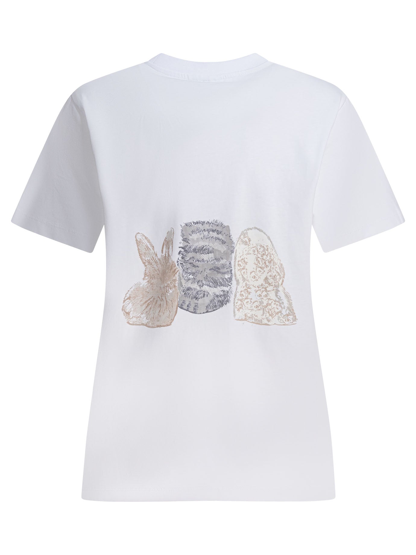 Ganni Cute Animals T-Shirt In Cotton