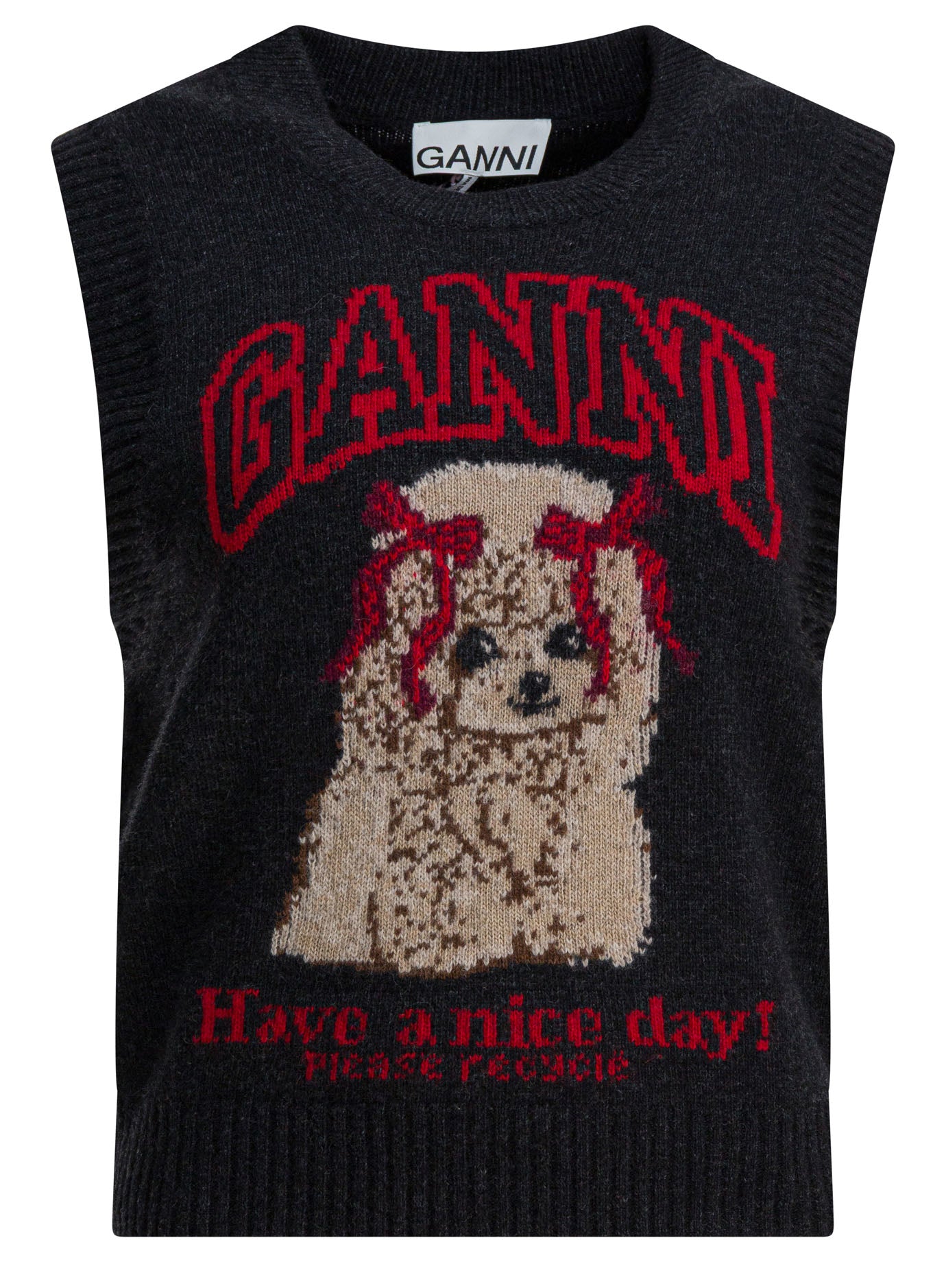 Ganni Wool Vest With Logo