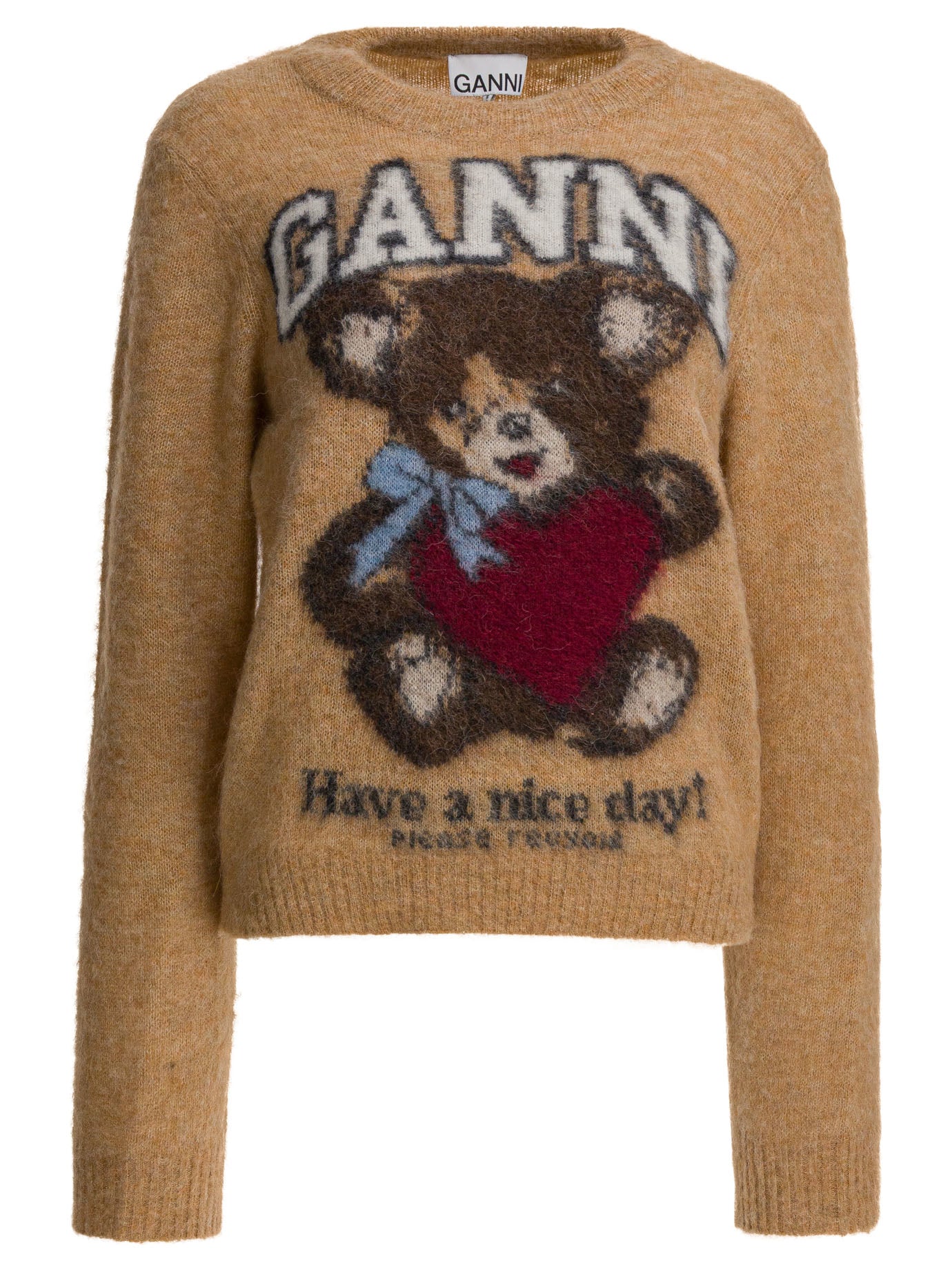 Ganni Wool Sweater With Print