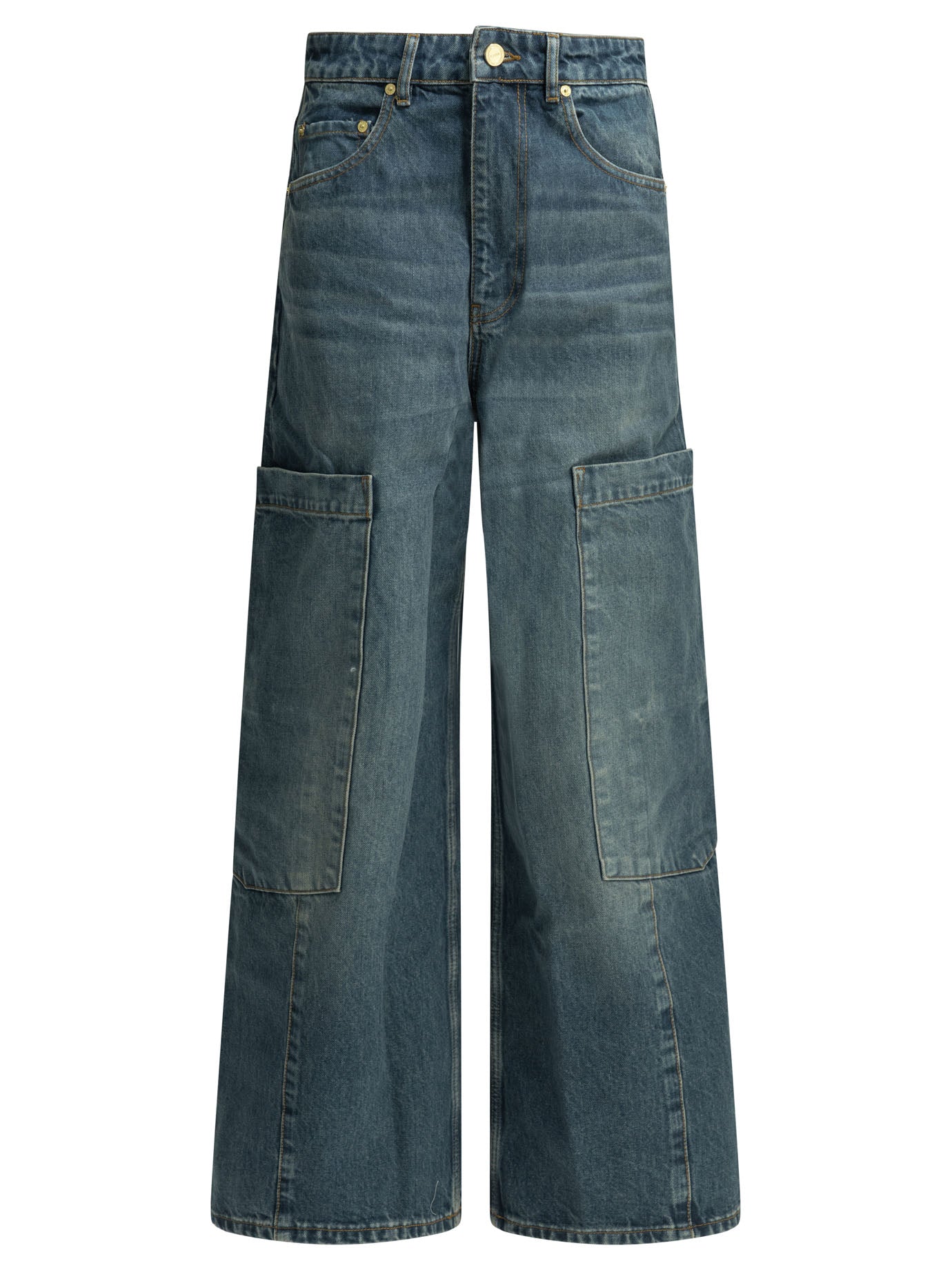 Ganni Baggy Cargo Wide Leg Jeans