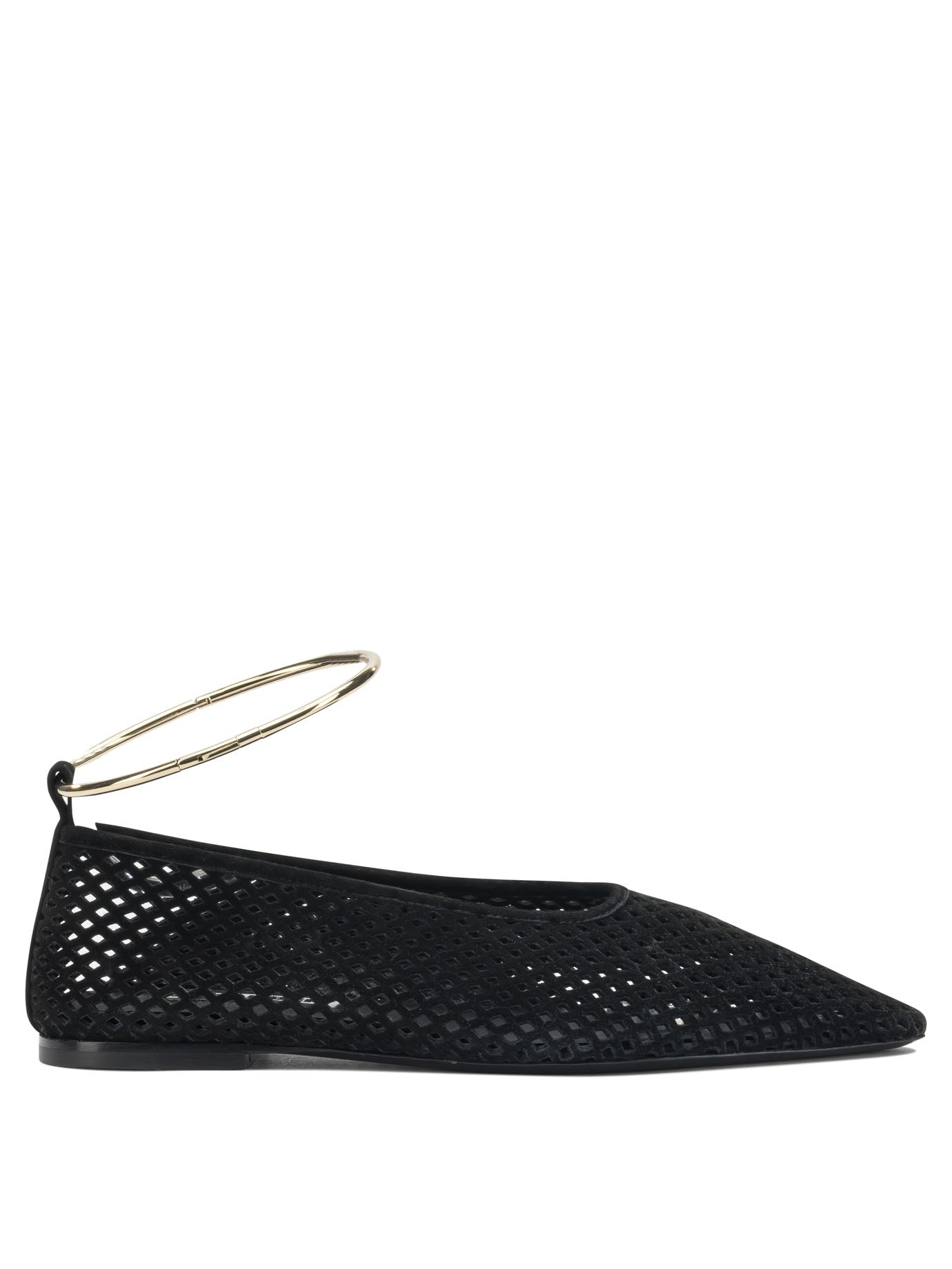 Jil Sander Suede Perforated Ballet Flats