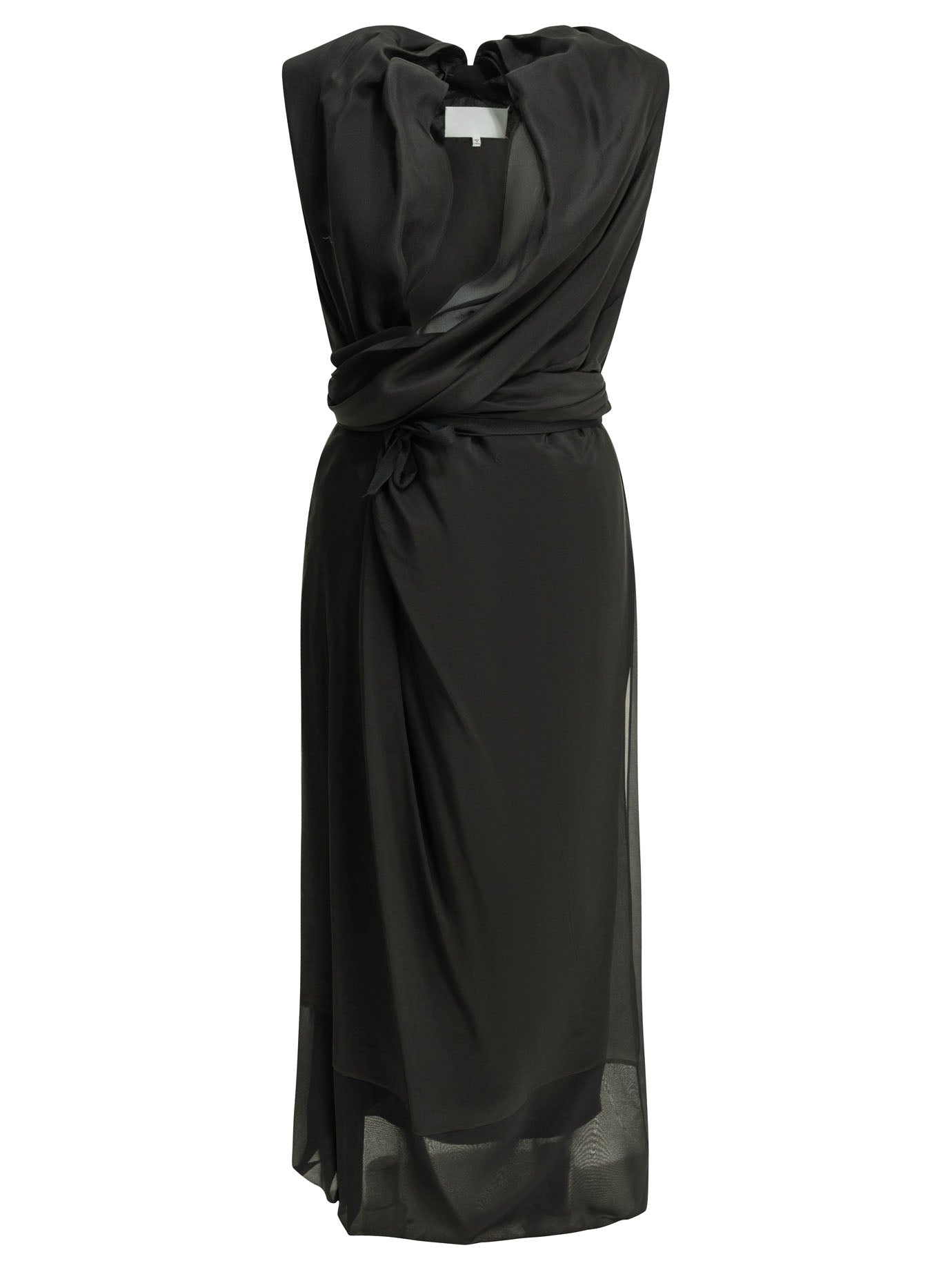 Maison Margiela Draped Silk Midi Dress