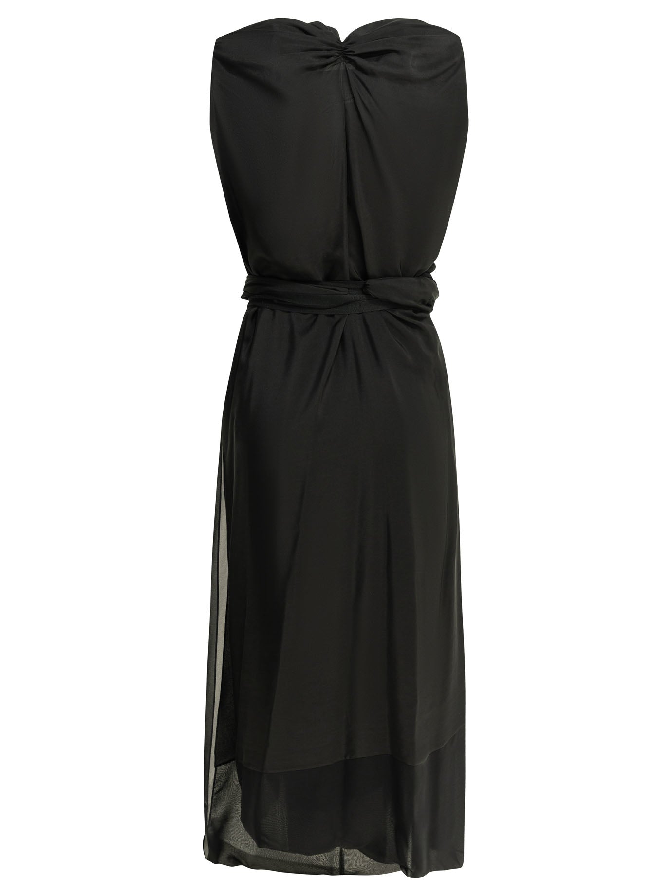Maison Margiela Draped Silk Midi Dress