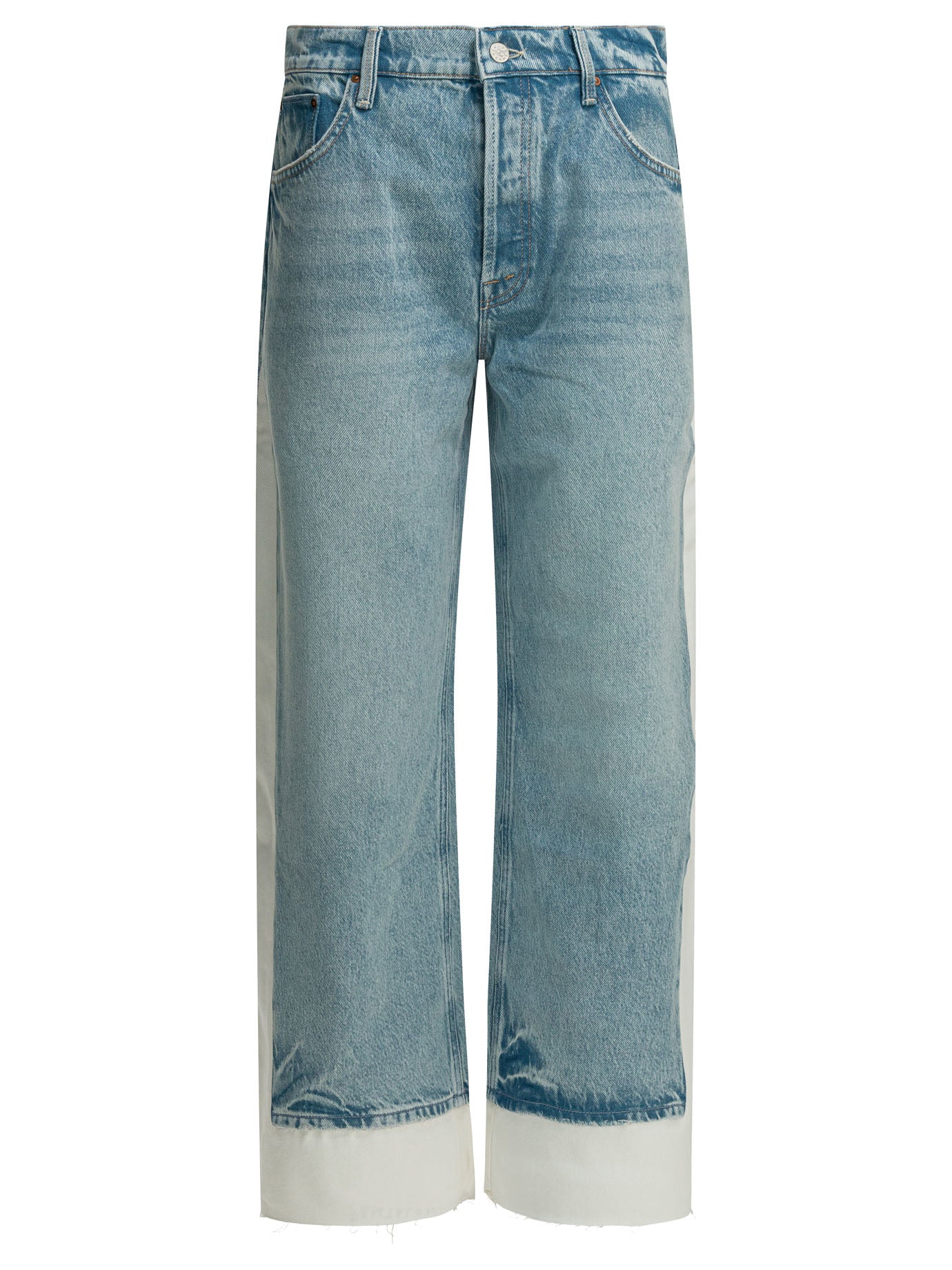 MOTHER Denim The Nachio Double Dip Nerdy Fray Wide Leg Jeans