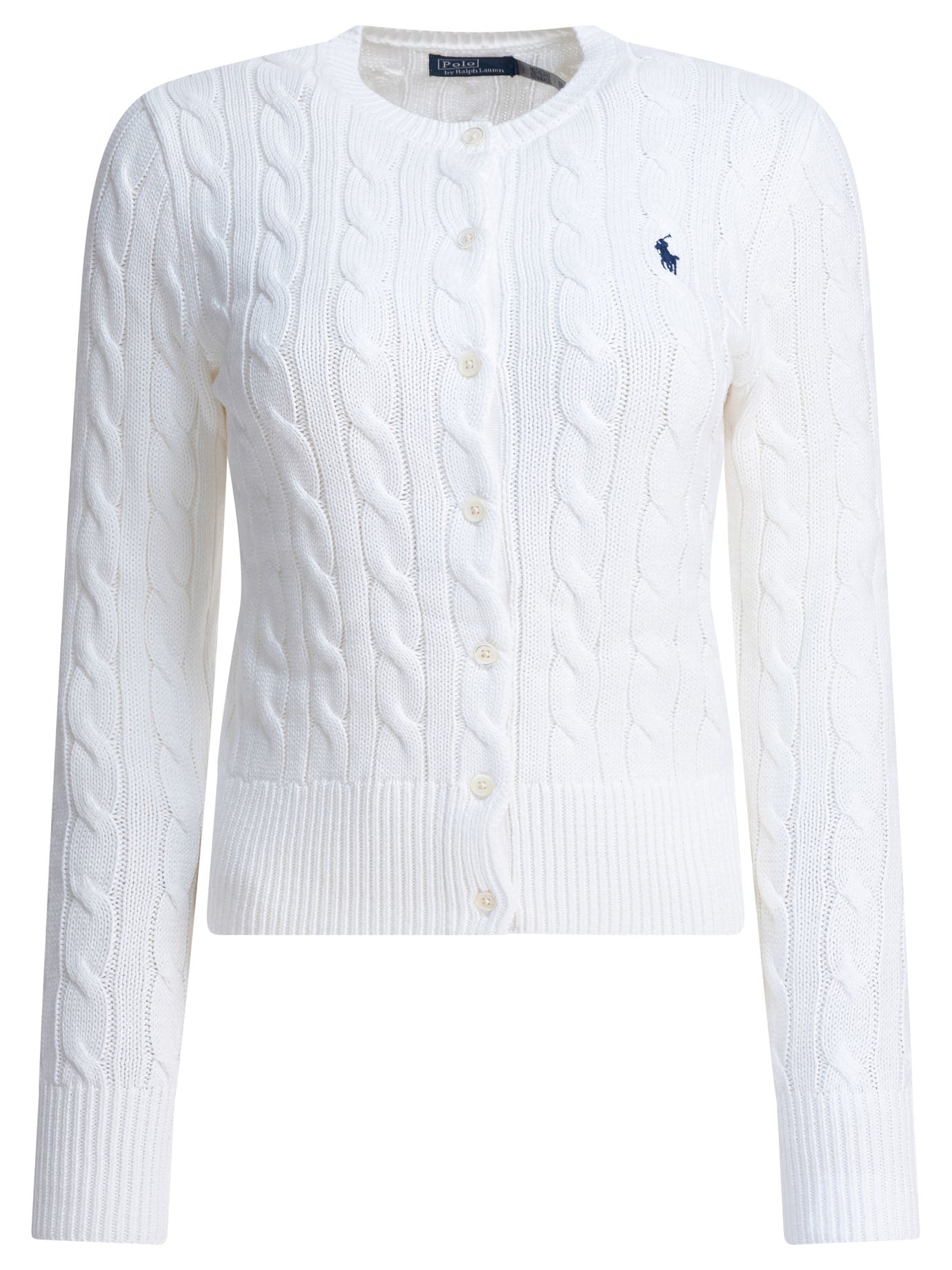 Polo Ralph Lauren Braided Crewneck Cardigan With Logo