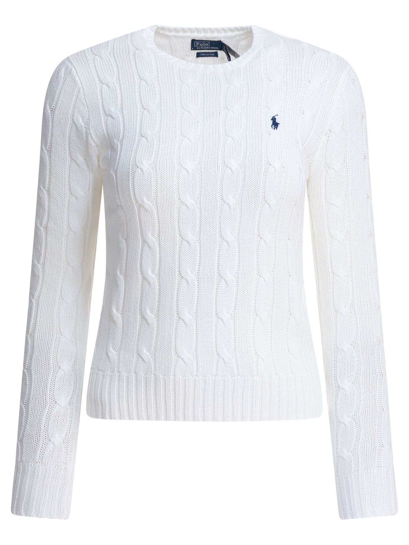 Polo Ralph Lauren Crew-Neck Cable-Knit Sweater With Logo