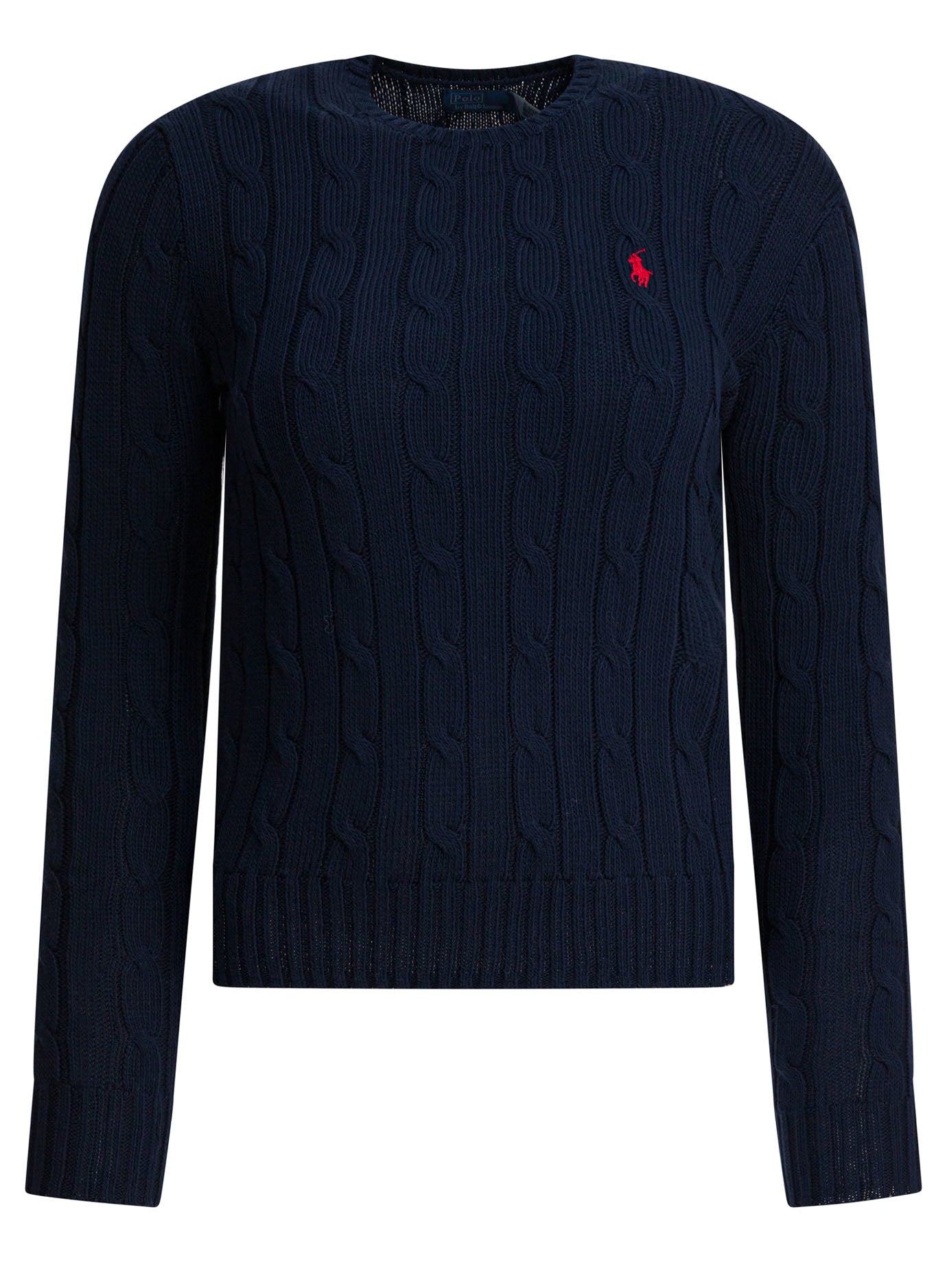 Polo Ralph Lauren Crew-Neck Cable-Knit Sweater With Logo