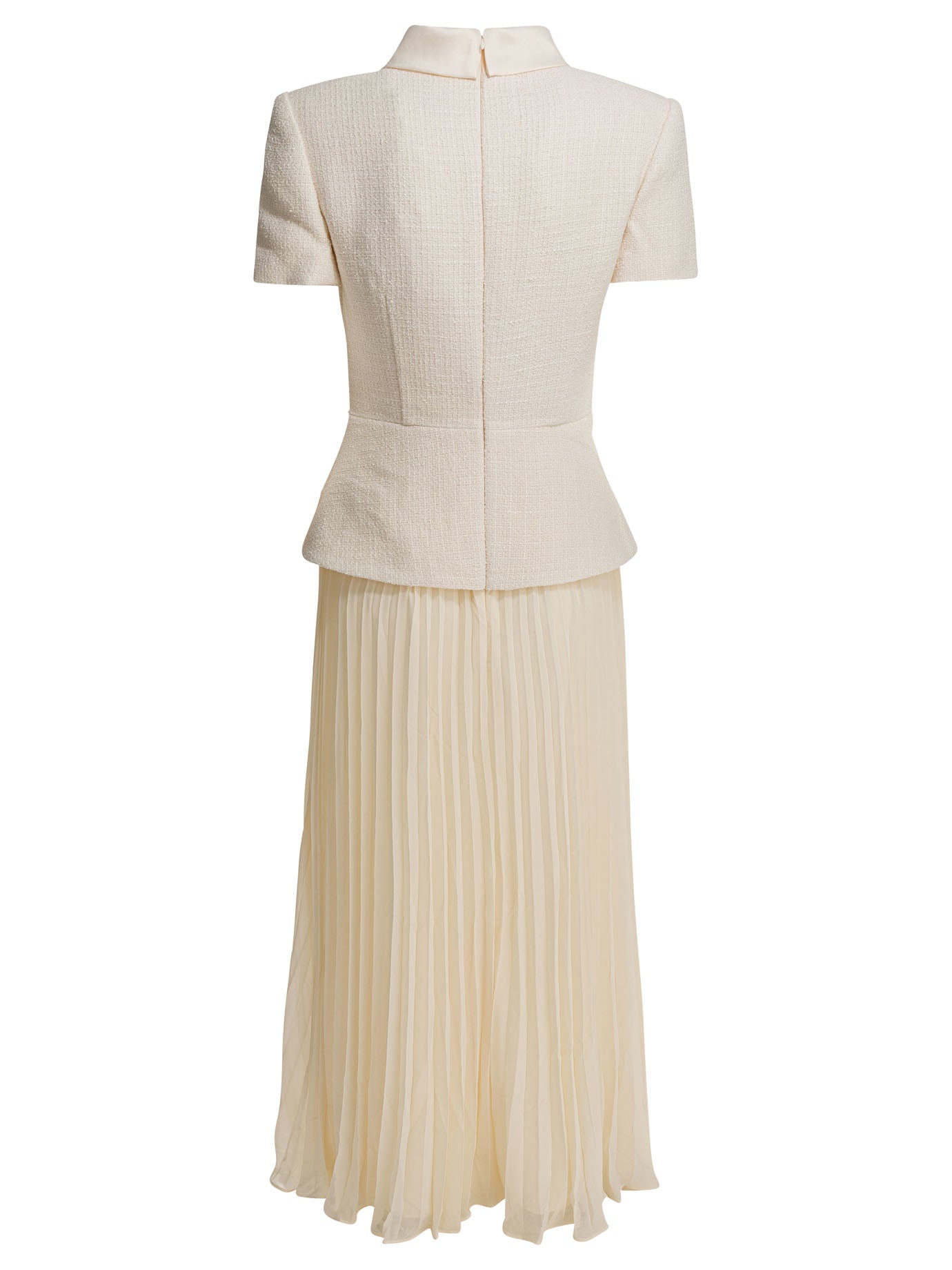 Self-portrait Boucle Midi Dress With Pleated Skirt