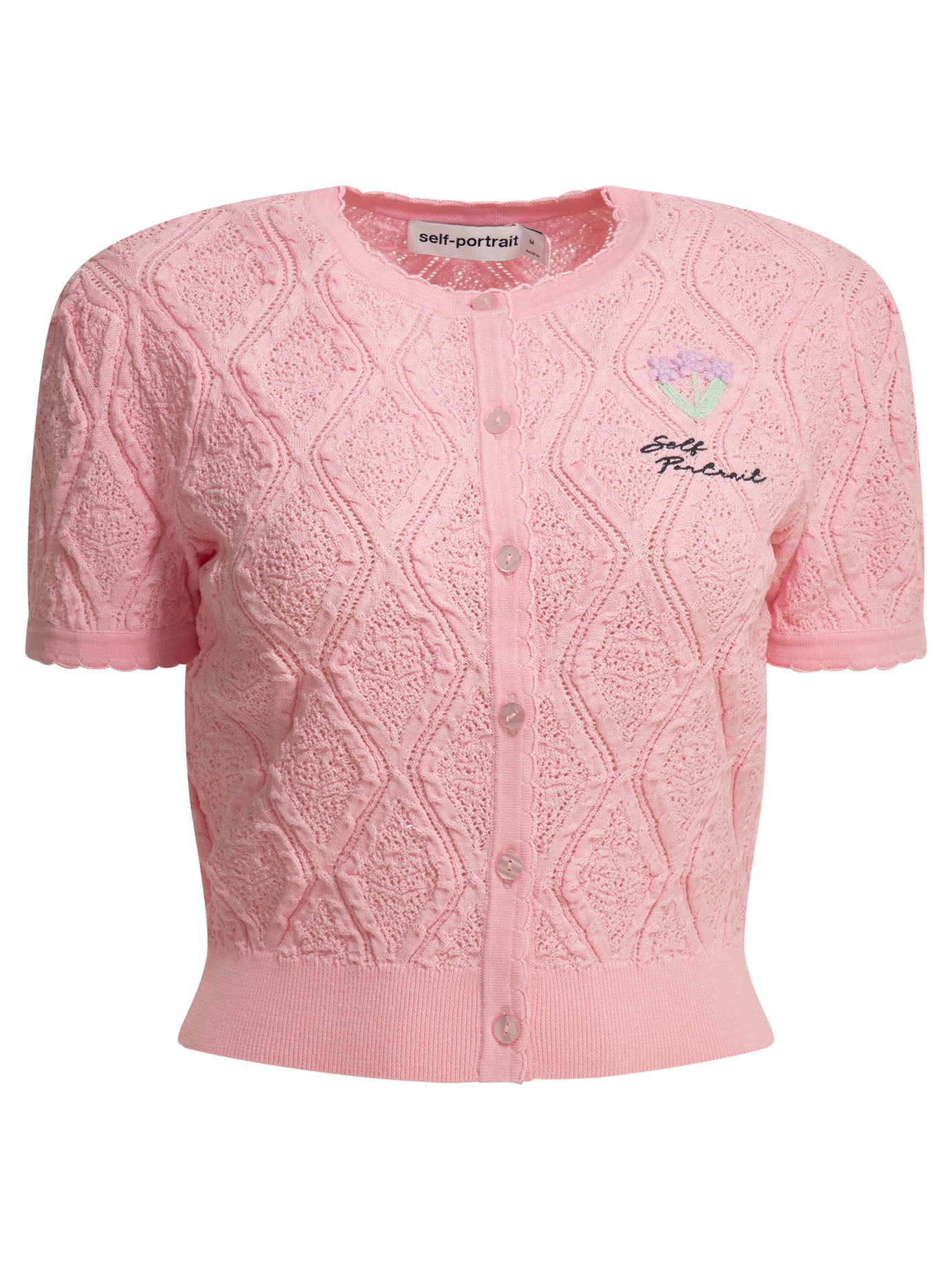 Self-portrait Woven Knit Cardigan