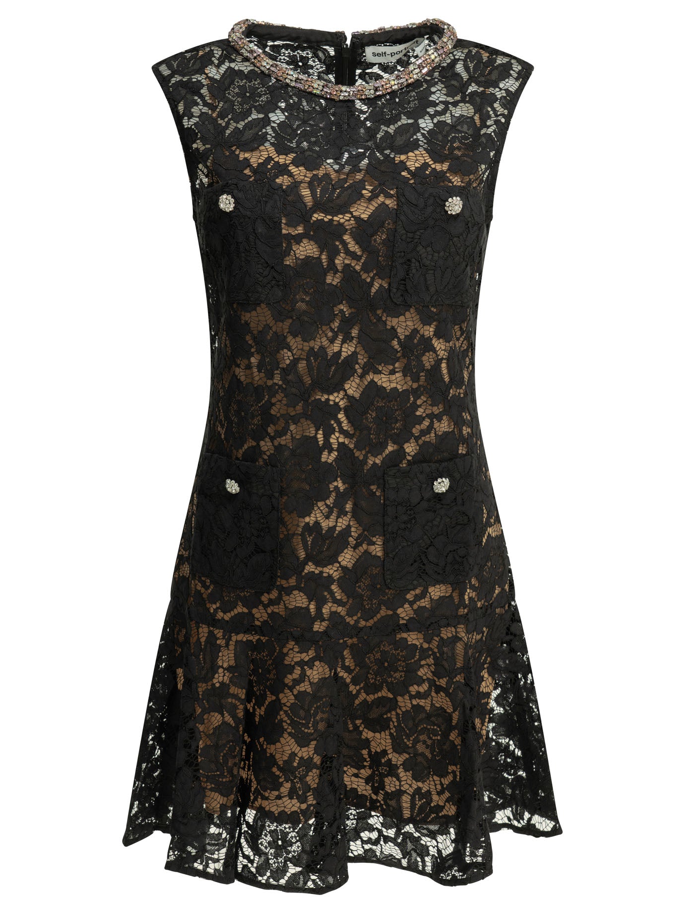 Self-portrait Embroidered Short Dress
