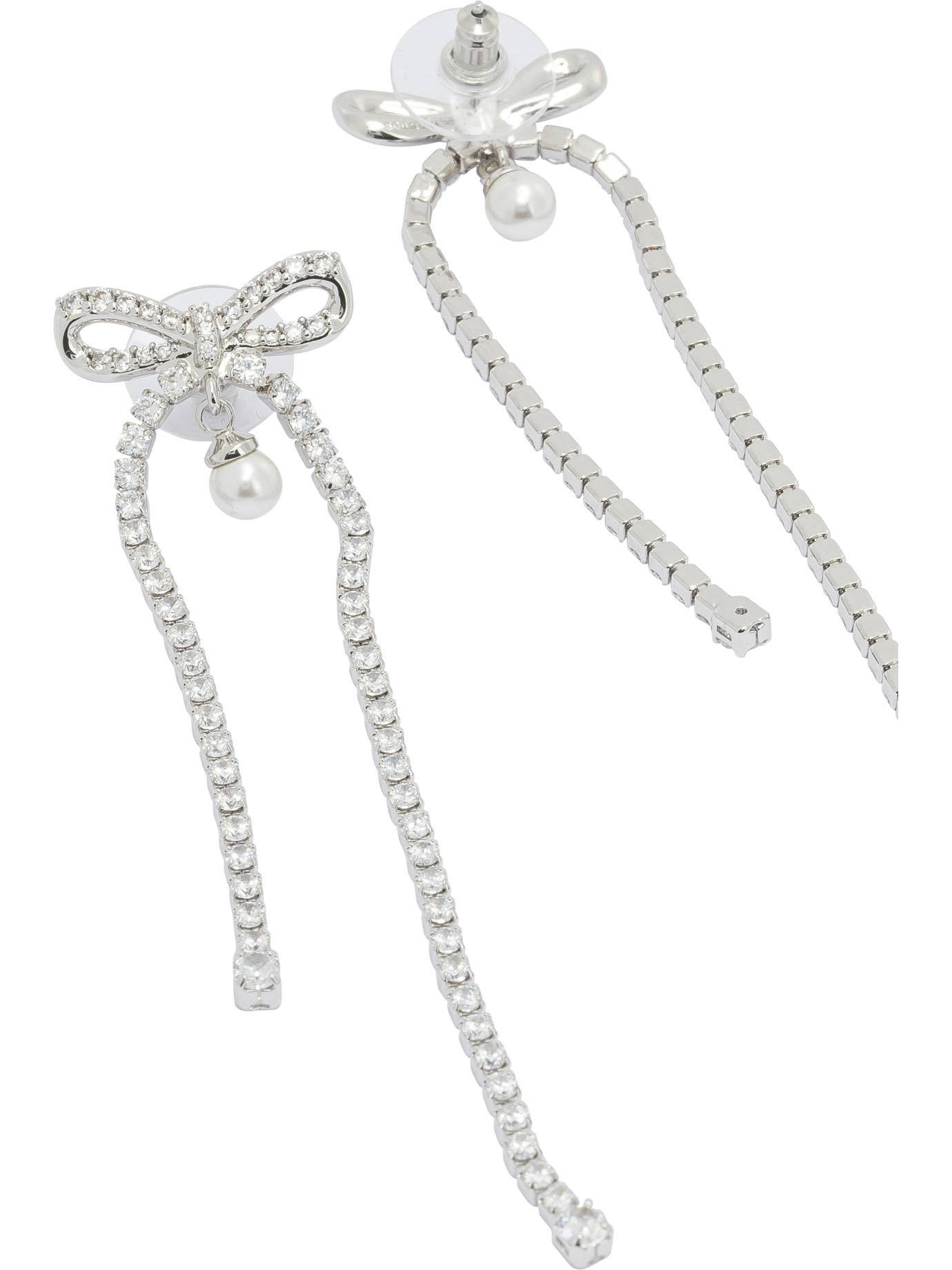 Self-portrait Dangling Earrings With Crystals And Pearls