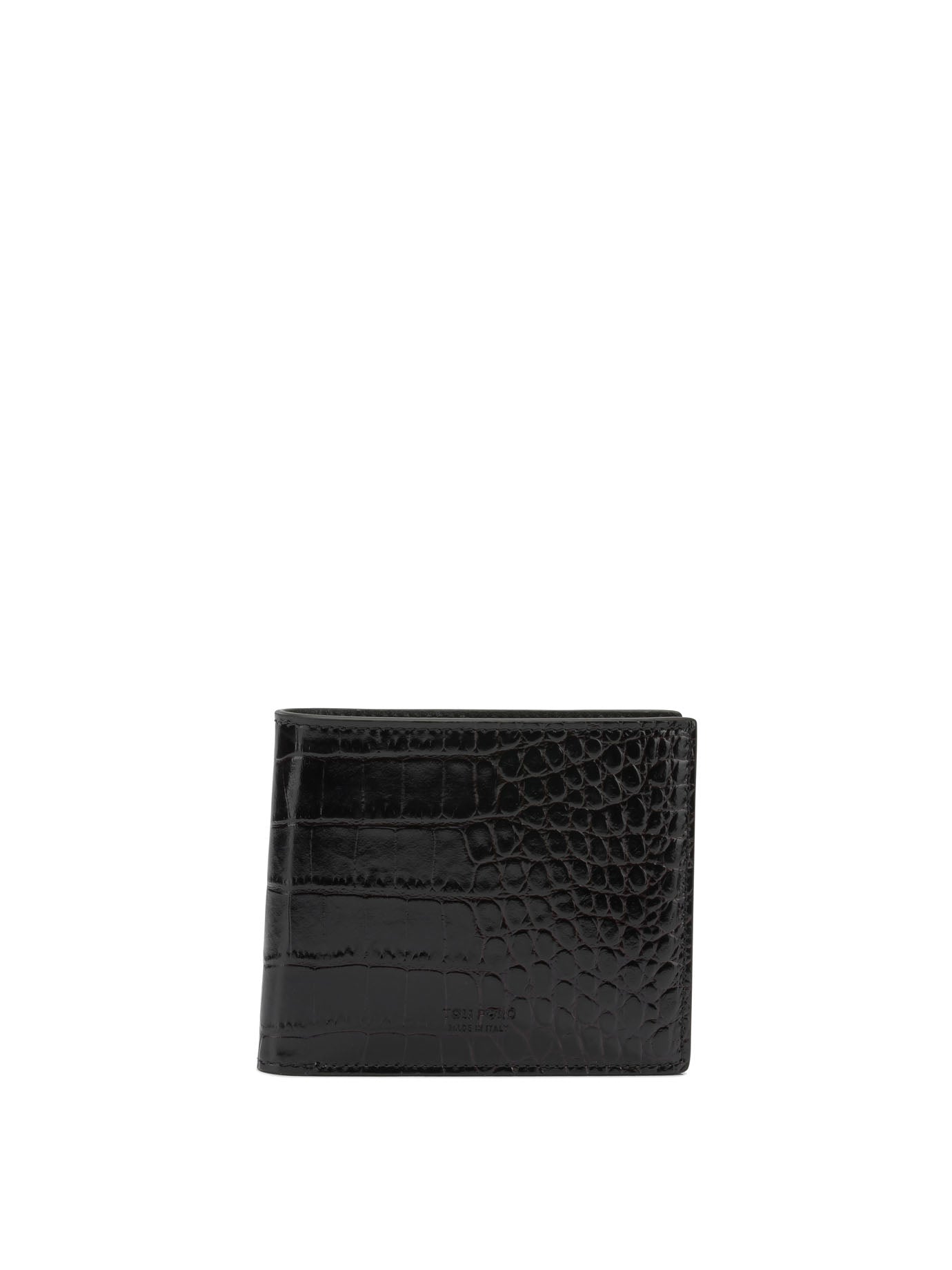 Tom Ford Crocodile-Effect Bi-Fold Wallet