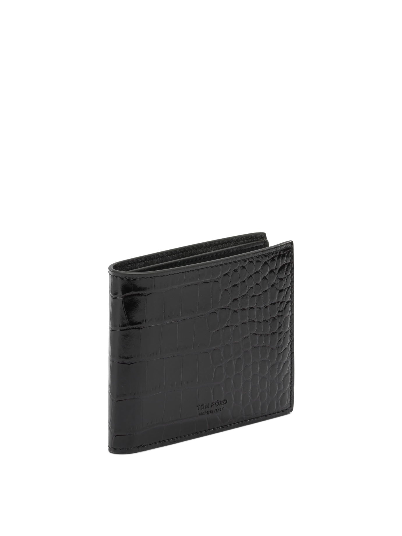 Tom Ford Crocodile-Effect Bi-Fold Wallet