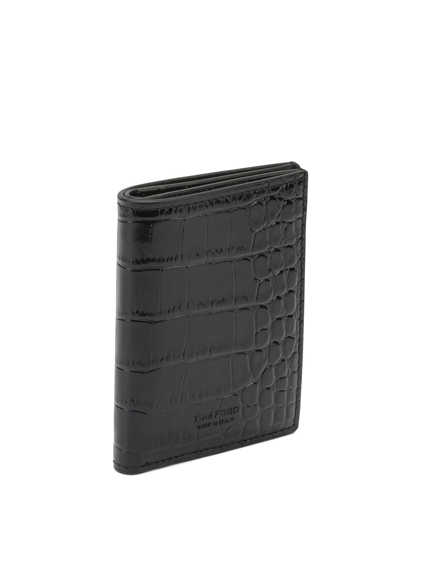 Tom Ford Crocodile-Effect Folding Card Holder