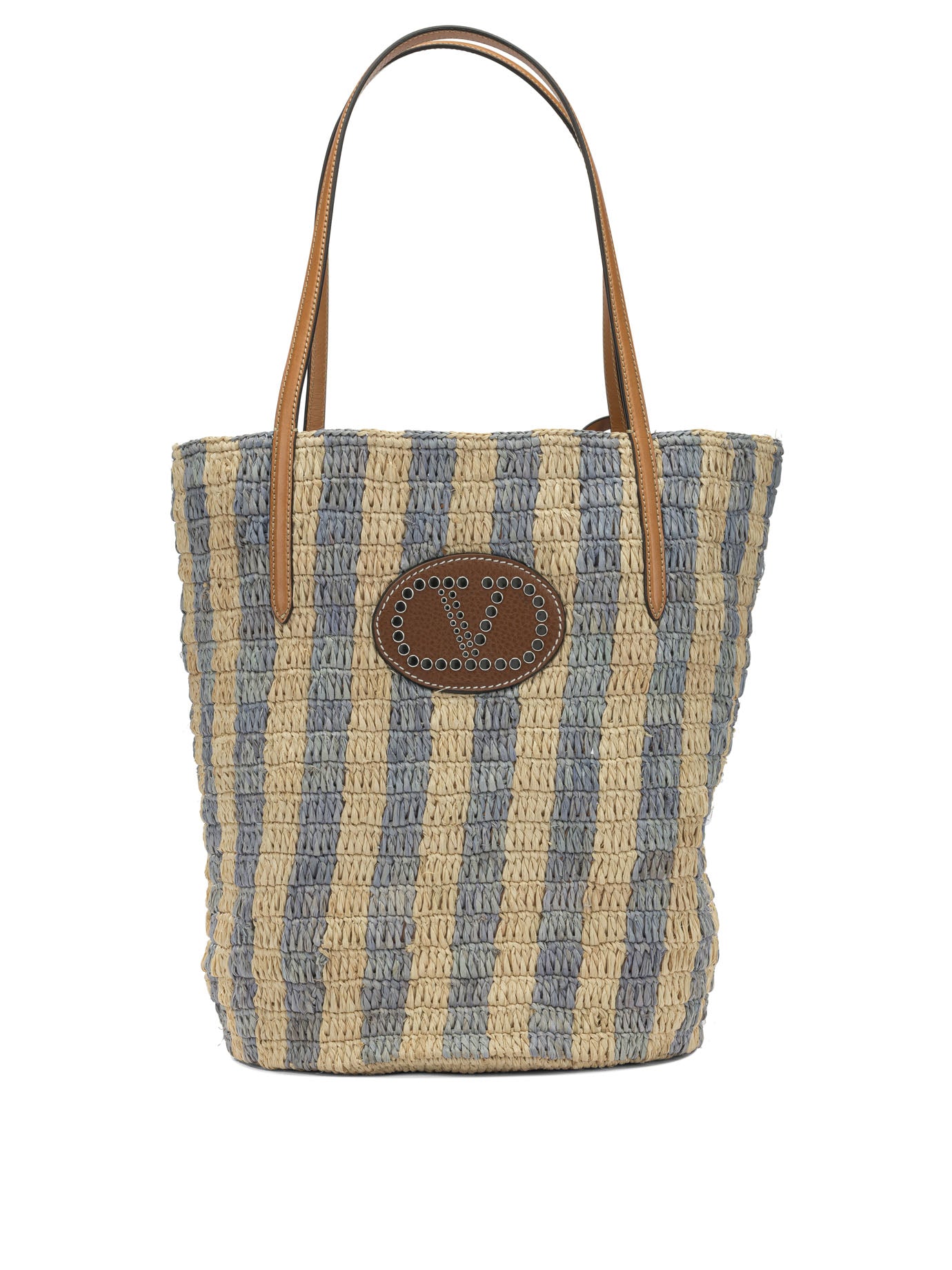 Valentino Garavani Vlogo Raffia Medium Shoulder Bag