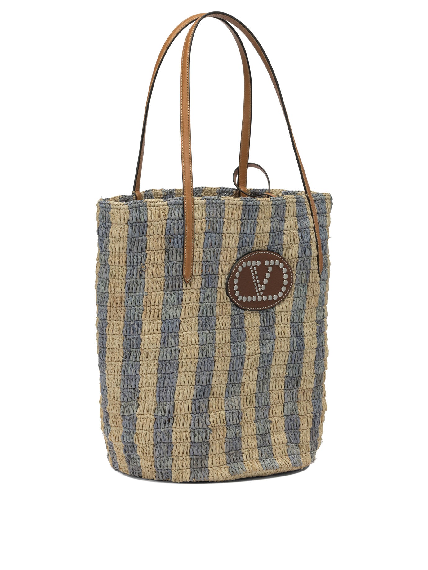 Valentino Garavani Vlogo Raffia Medium Shoulder Bag