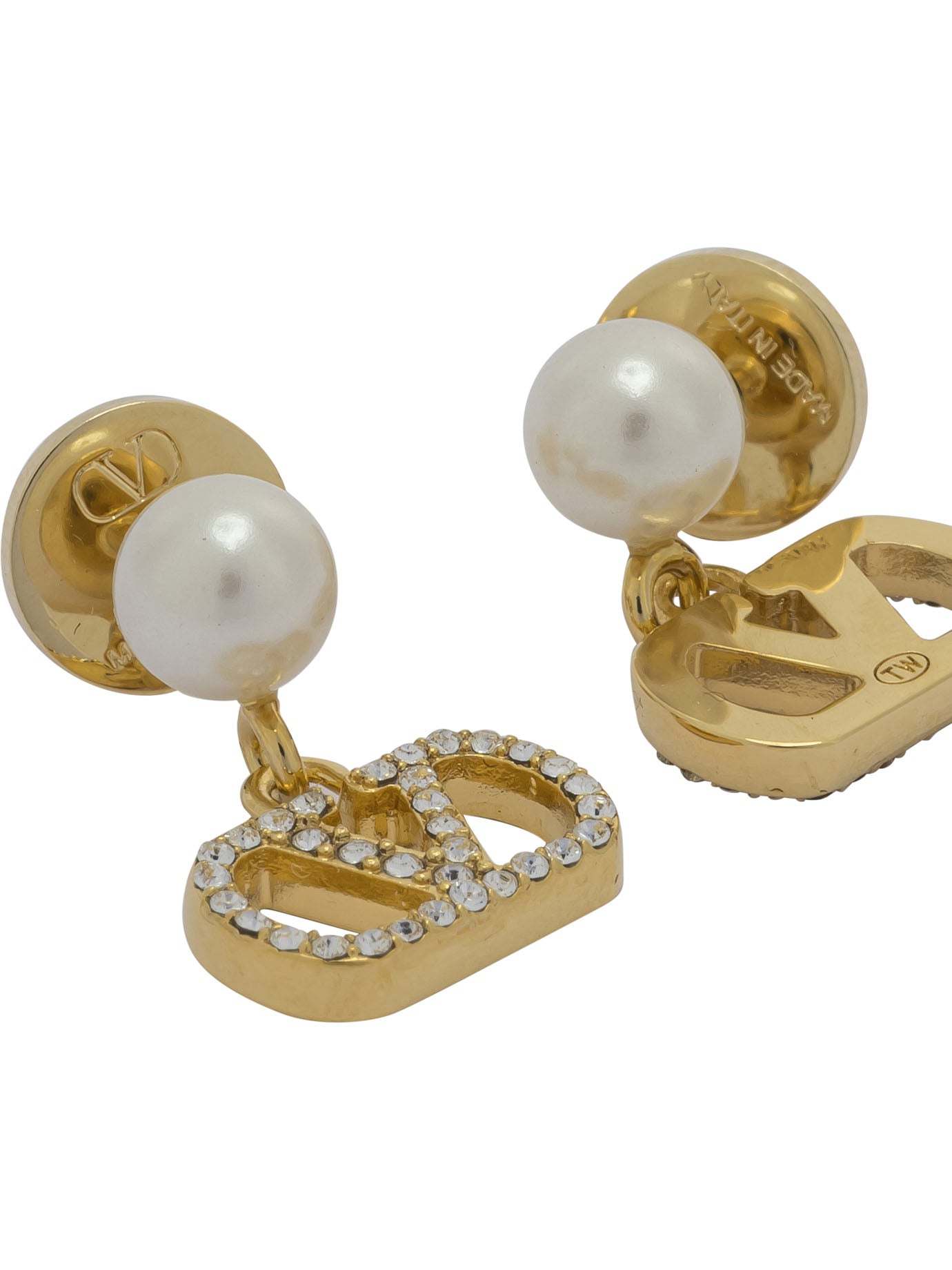 Valentino Garavani V Logo Signature Pearl Earrings