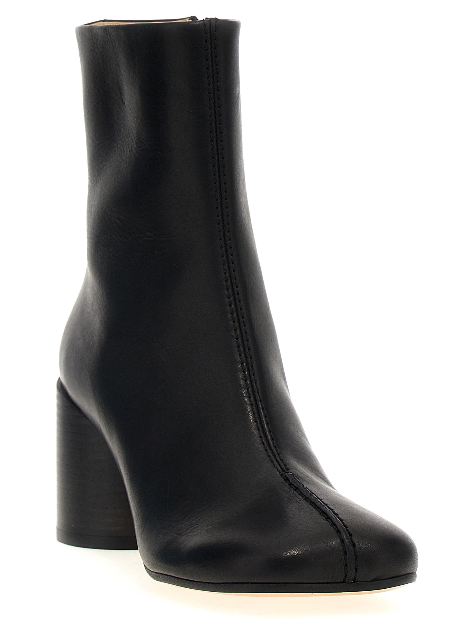 Mm6 Maison Margiela Stitch-Out Leather Ankle Boots