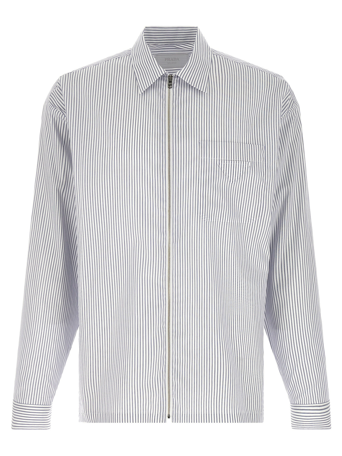 Prada Zip Striped Shirt