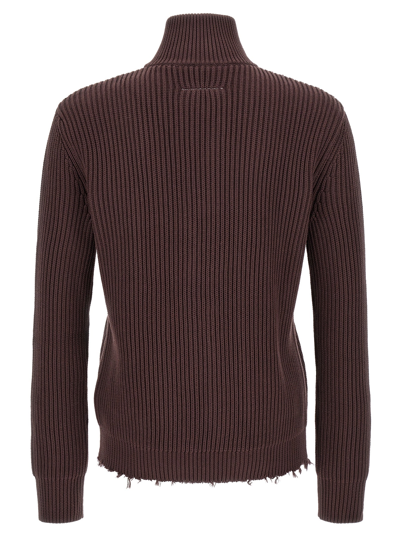 Mm6 Maison Margiela Ribbed Cotton Turtleneck Sweater