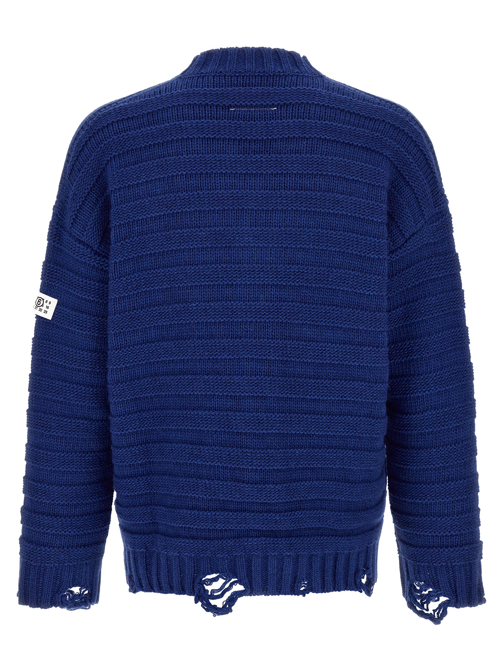 Mm6 Maison Margiela Distressed Wool Cardigan