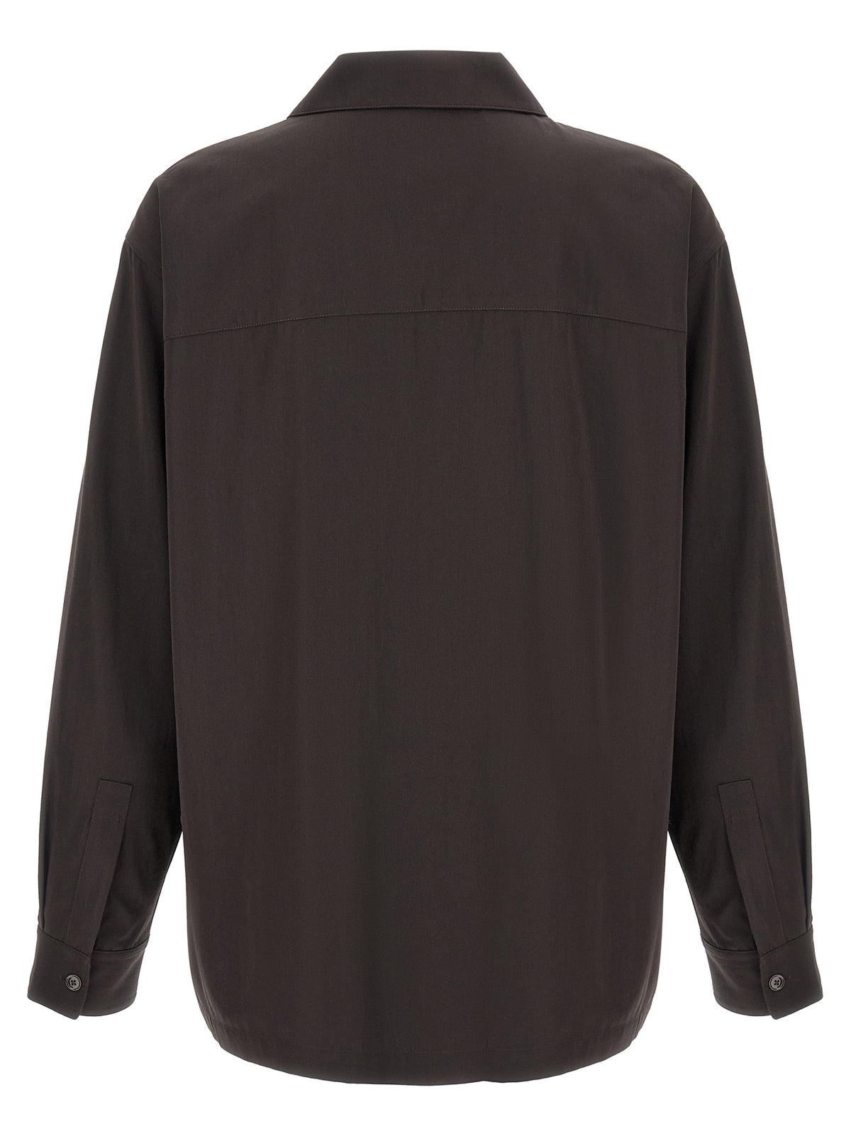 Lemaire Brown Wool Gabardine Overshirt