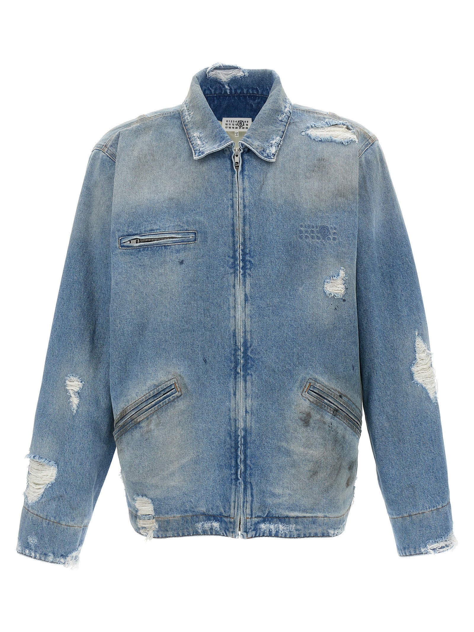 Mm6 Maison Margiela Denim Jacket With Used Effect