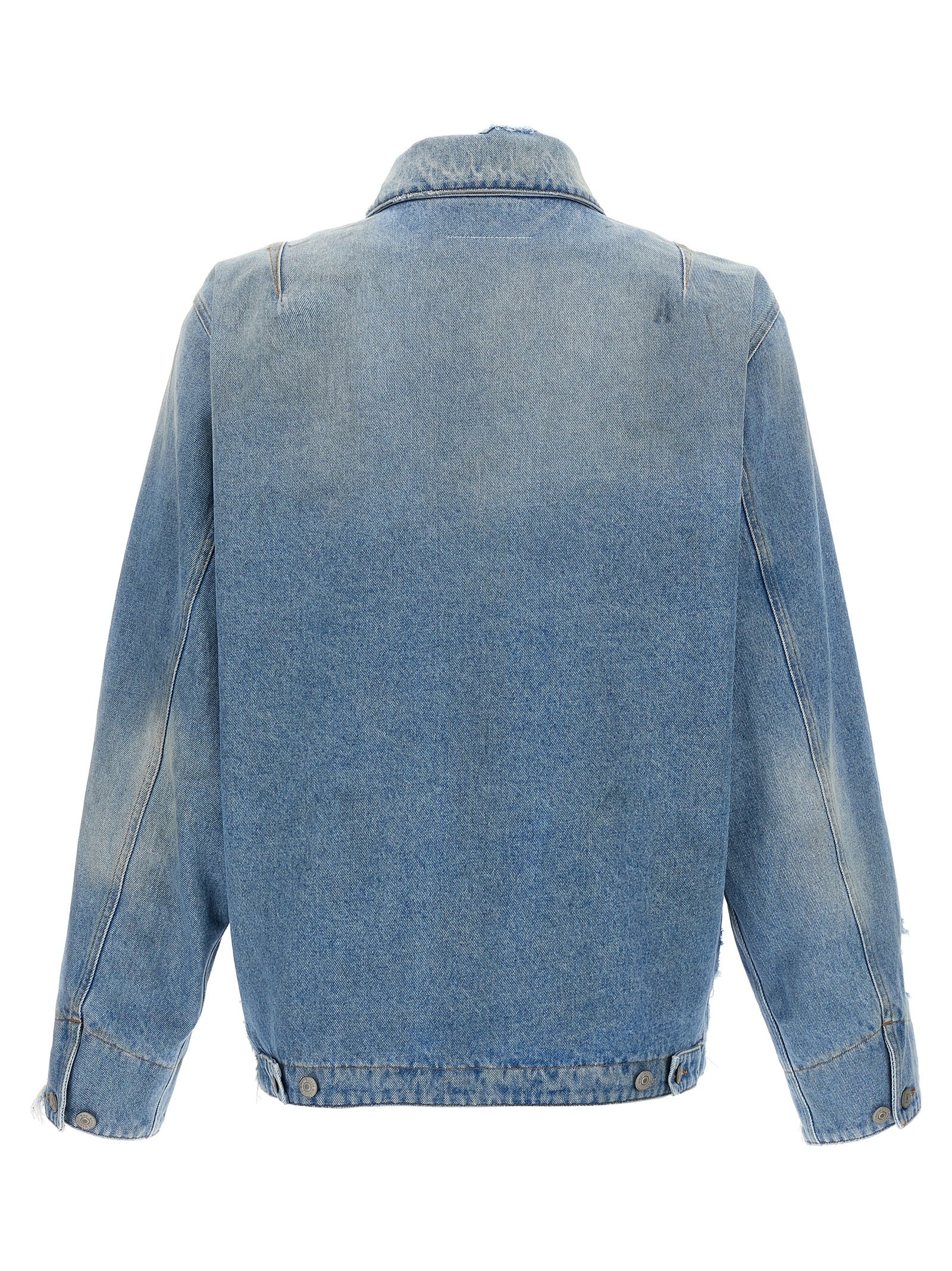 Mm6 Maison Margiela Denim Jacket With Used Effect