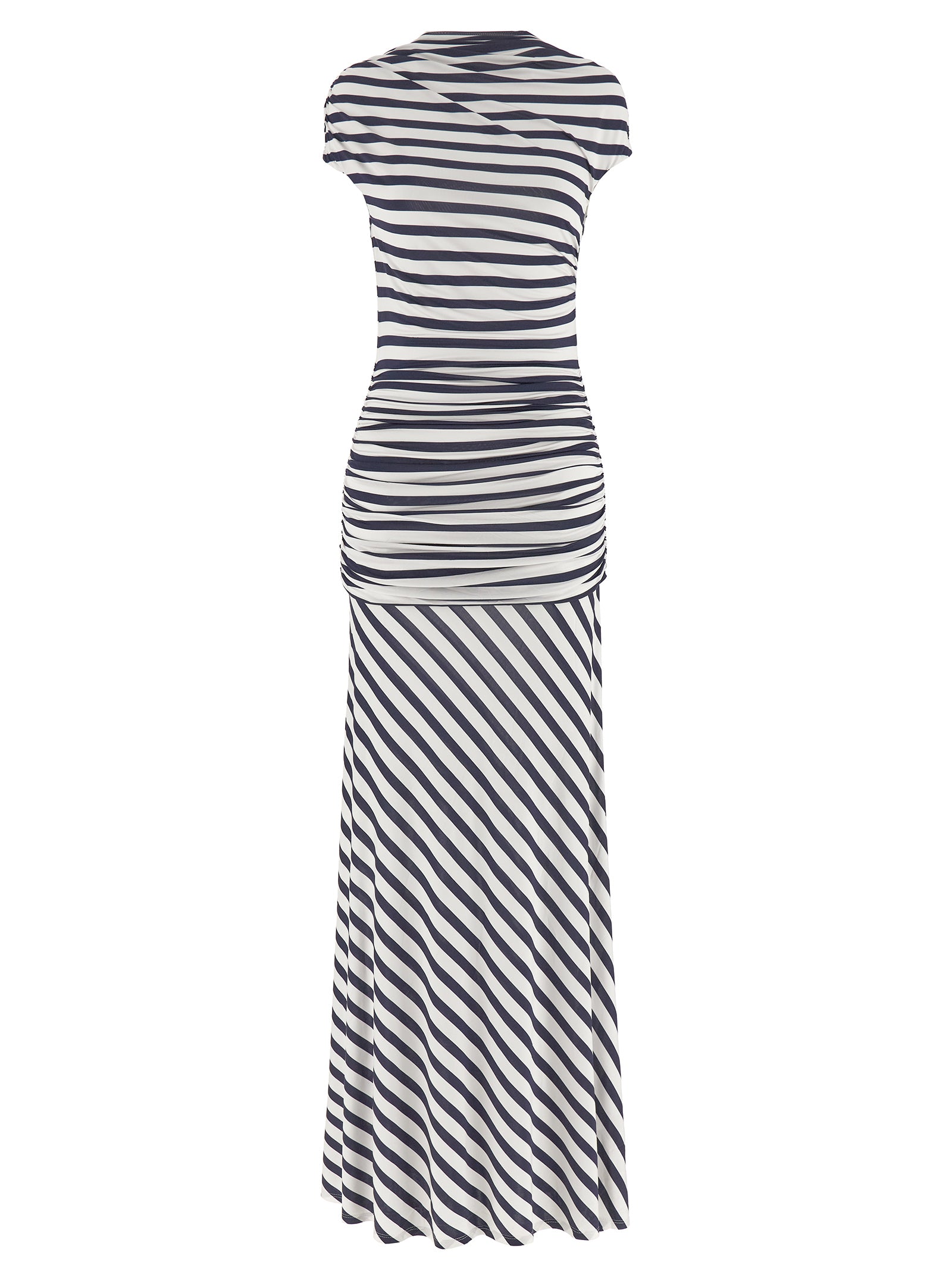 Self Portrait 'Navy Stripe Jersey Maxi' Dress