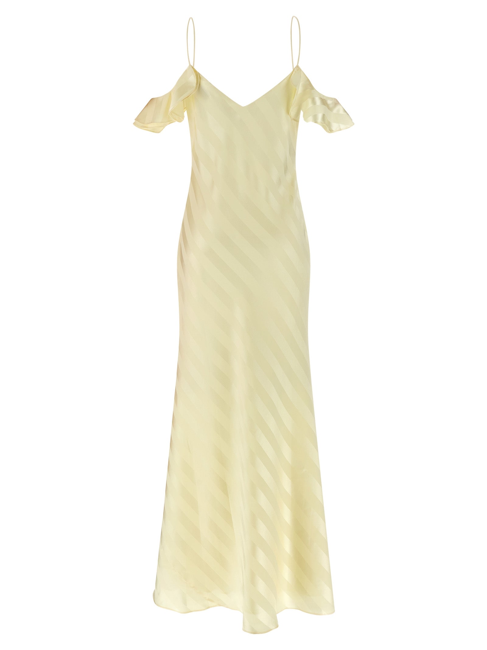 Self Portrait 'Satin Striped' Long Dress