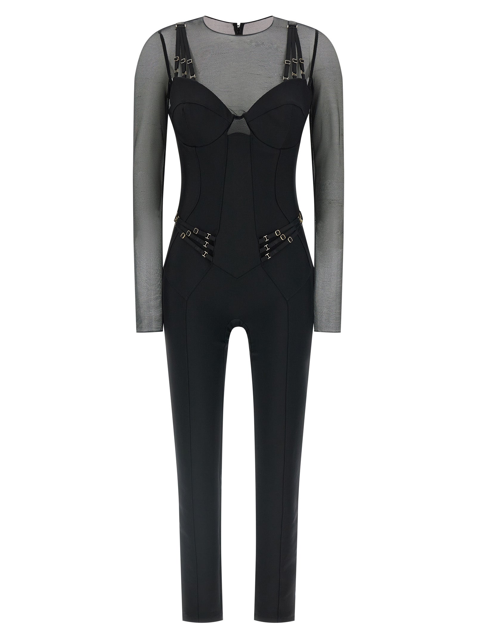 Elisabetta Franchi Jersey And Tulle Jumpsuit