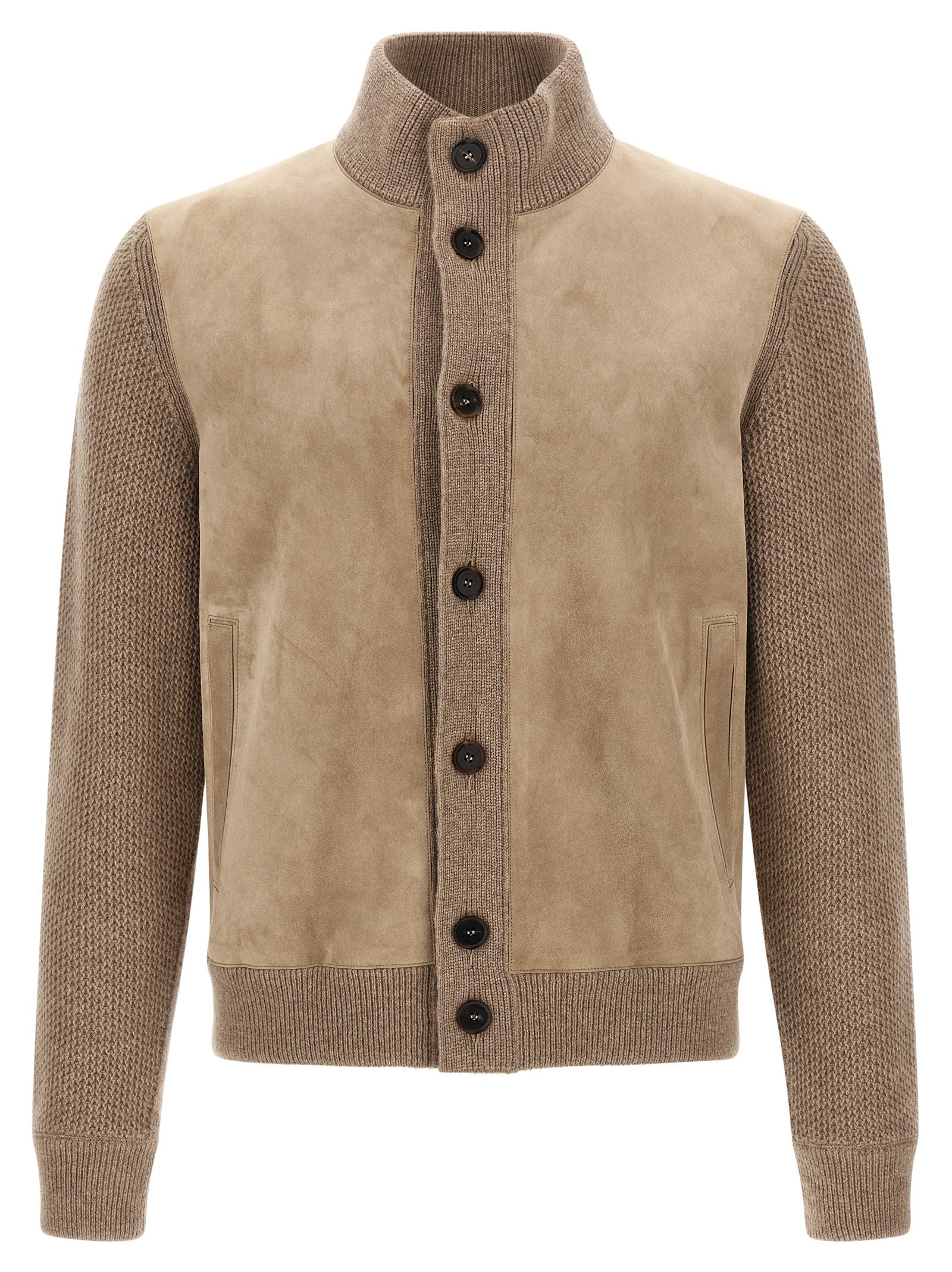 Zegna Suede Panel Cardigan