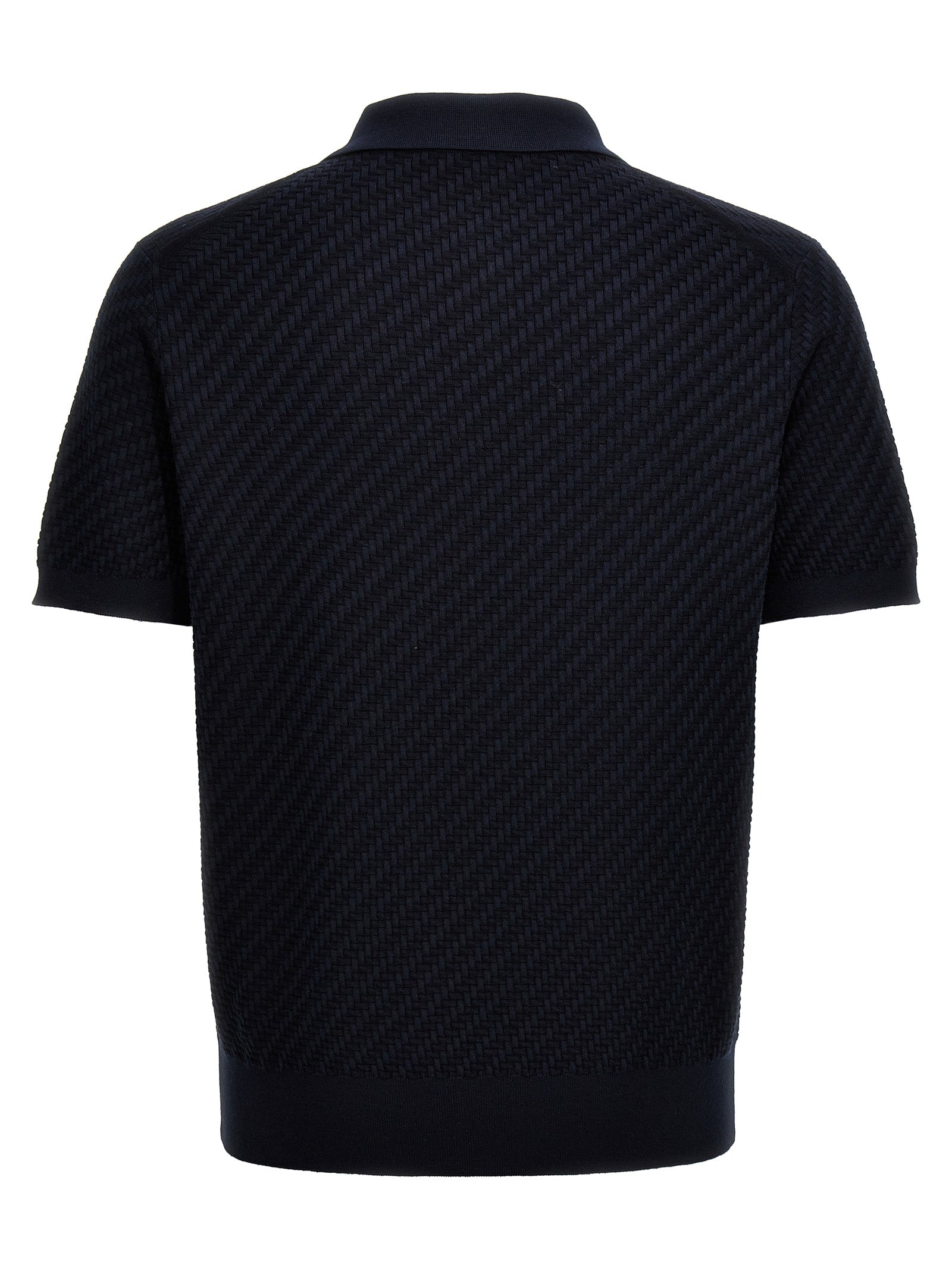 Brioni Woven Knit Polo Shirt