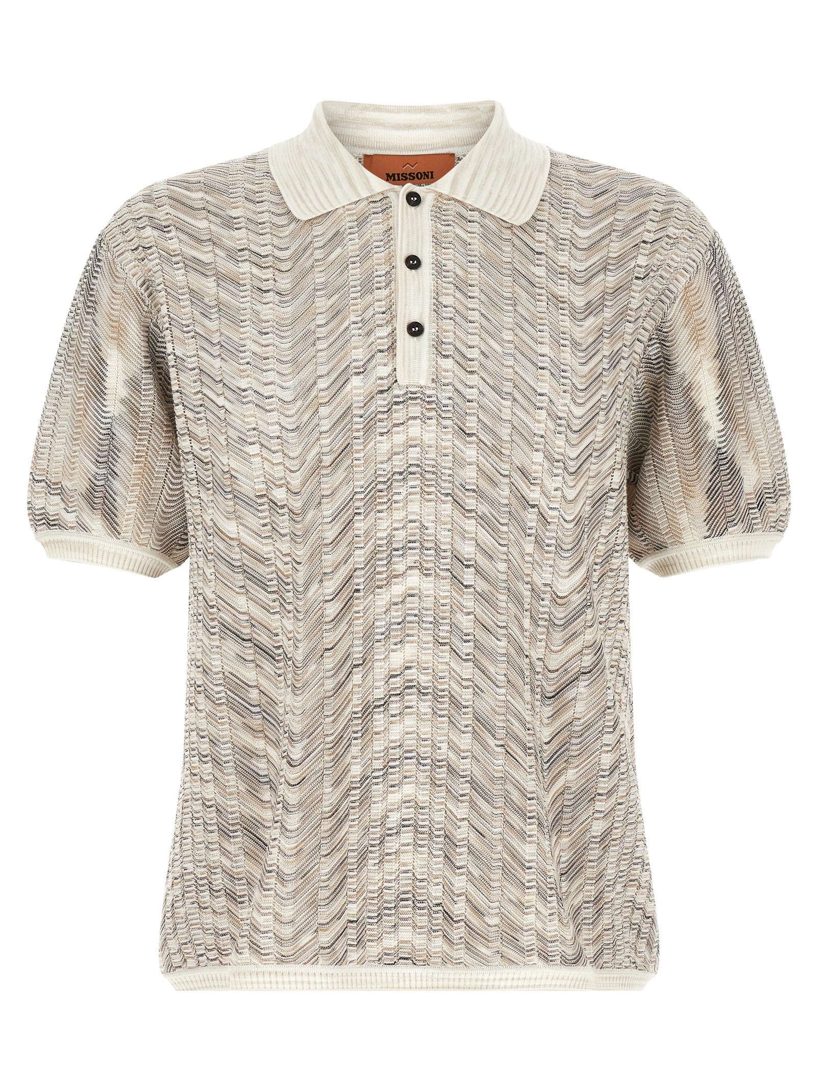Missoni 'Zig-Zag' Knit Polo Shirt