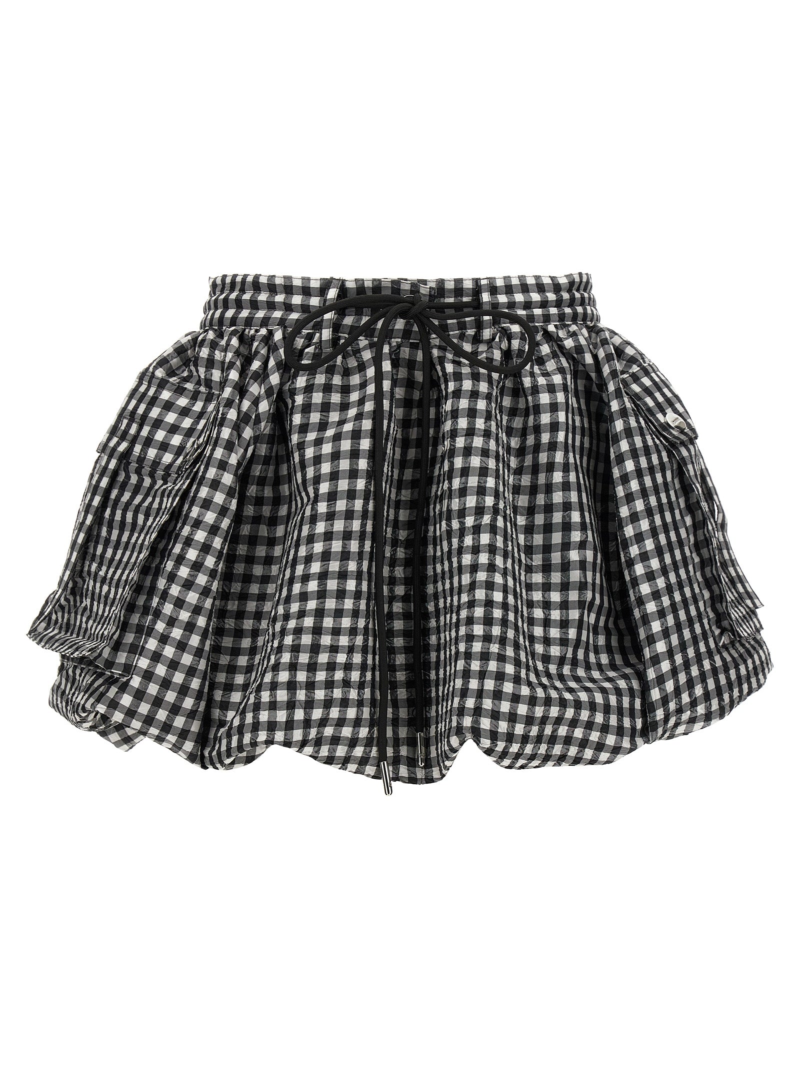 Ganni 'Crinkled Check Mini Bubble' Skirt
