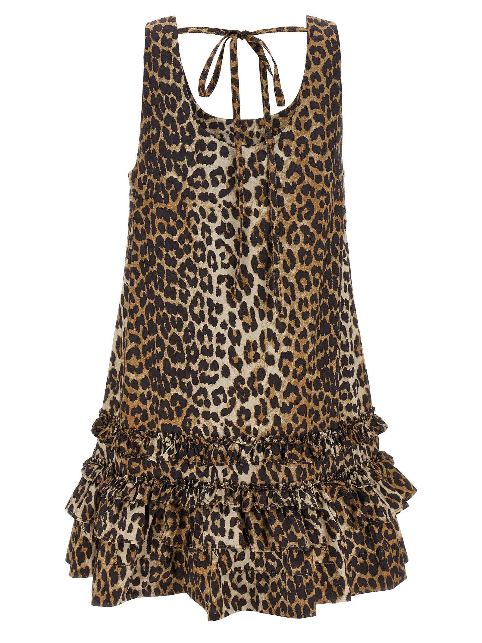 Ganni 'Leopard Cotton Poplin Mini' Dress