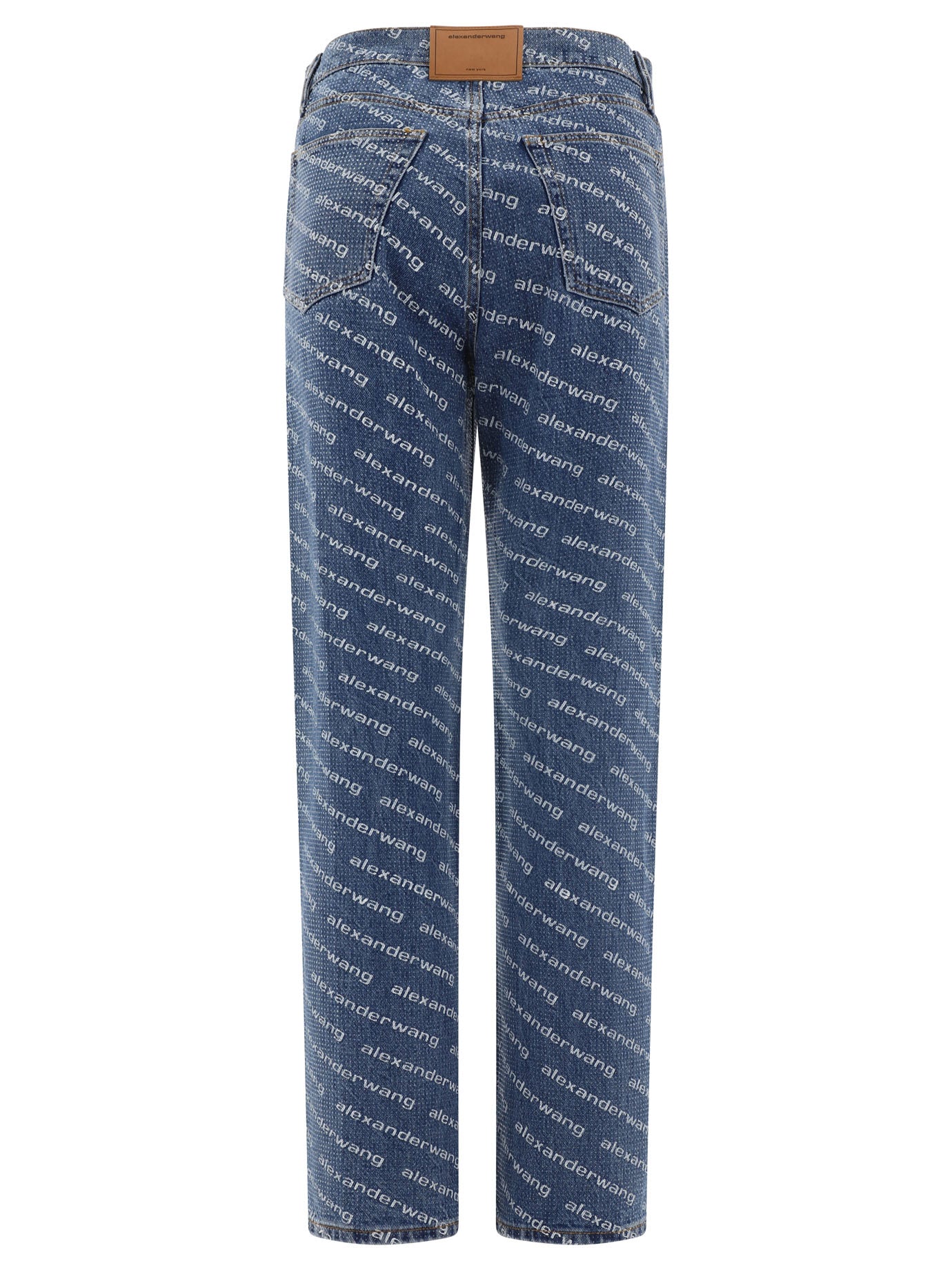 Alexander Wang Jeans With Logo Crystal Hotfix