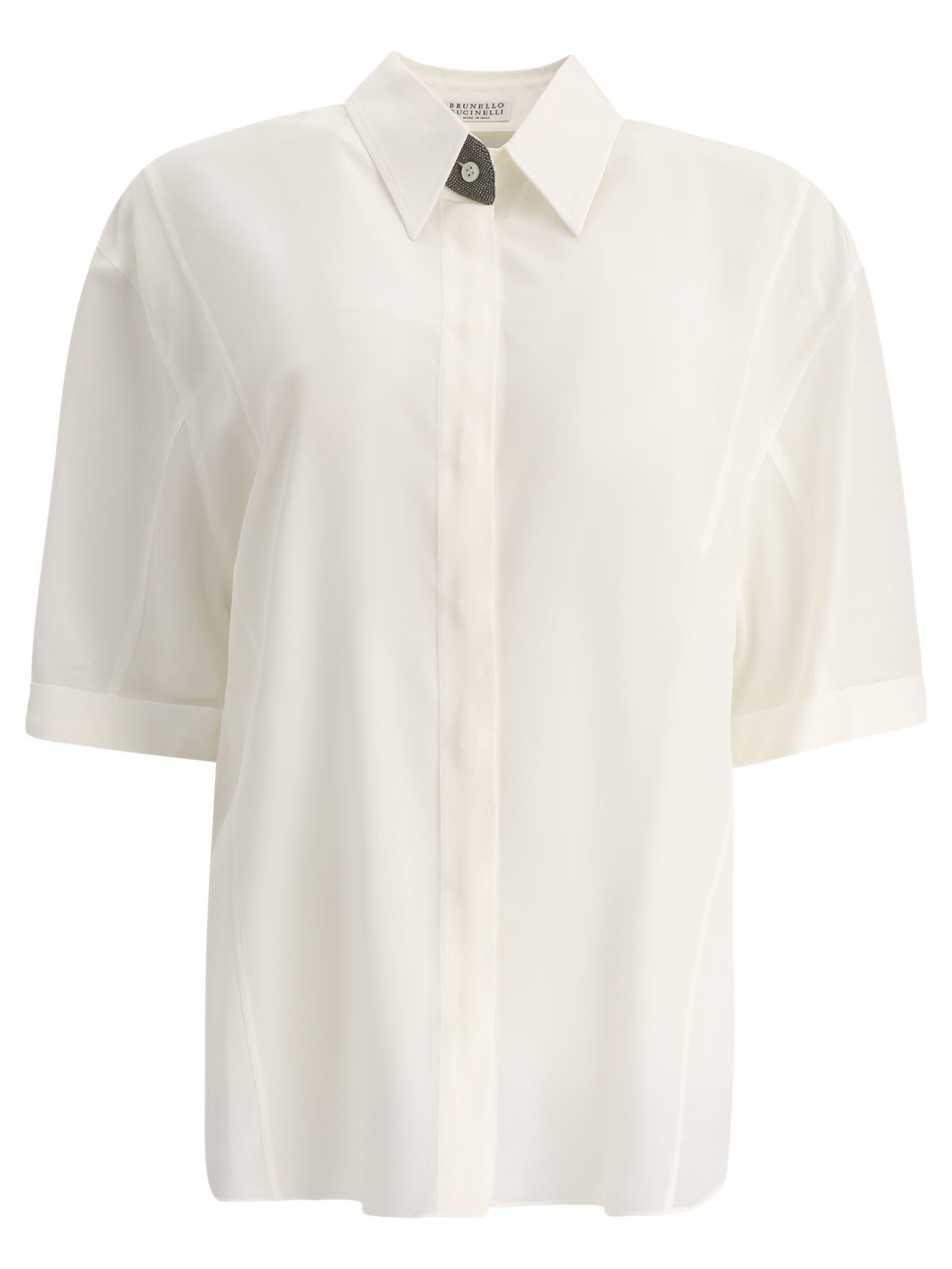 Brunello Cucinelli Crepe De Chine Shirt With Precious Buttonhole