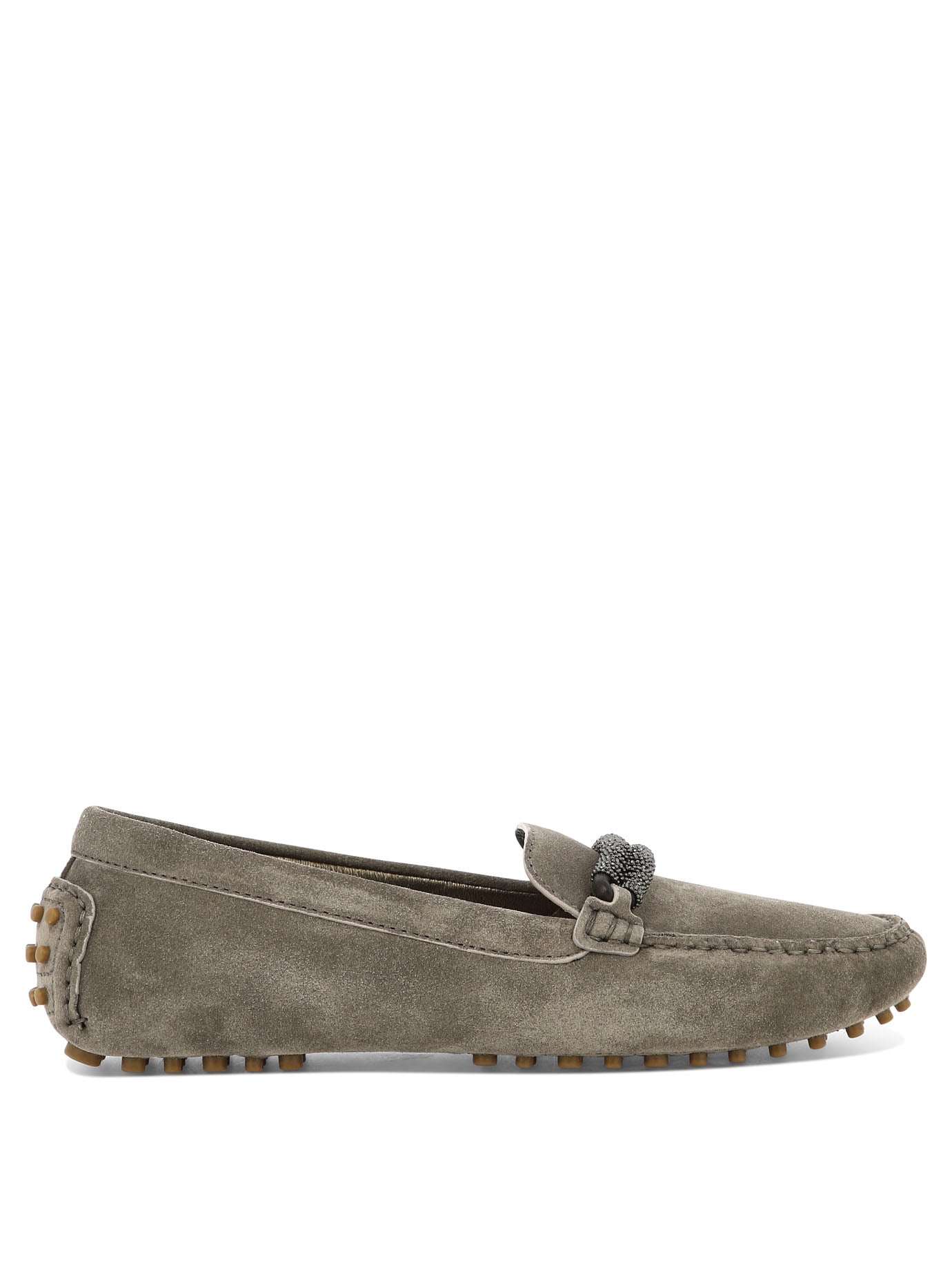 Brunello Cucinelli Suede Loafers With Jewel Detailing