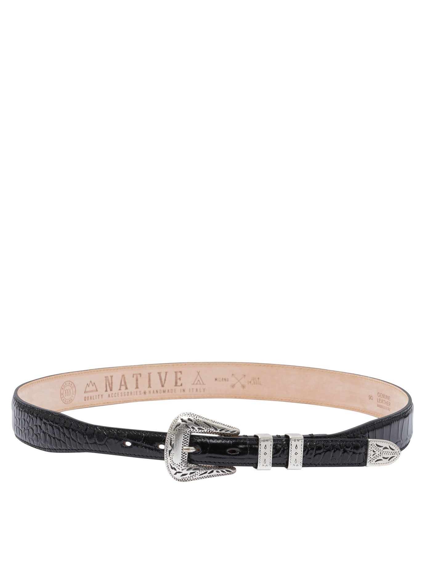 Adriano Meneghetti Palladium Leather Belt