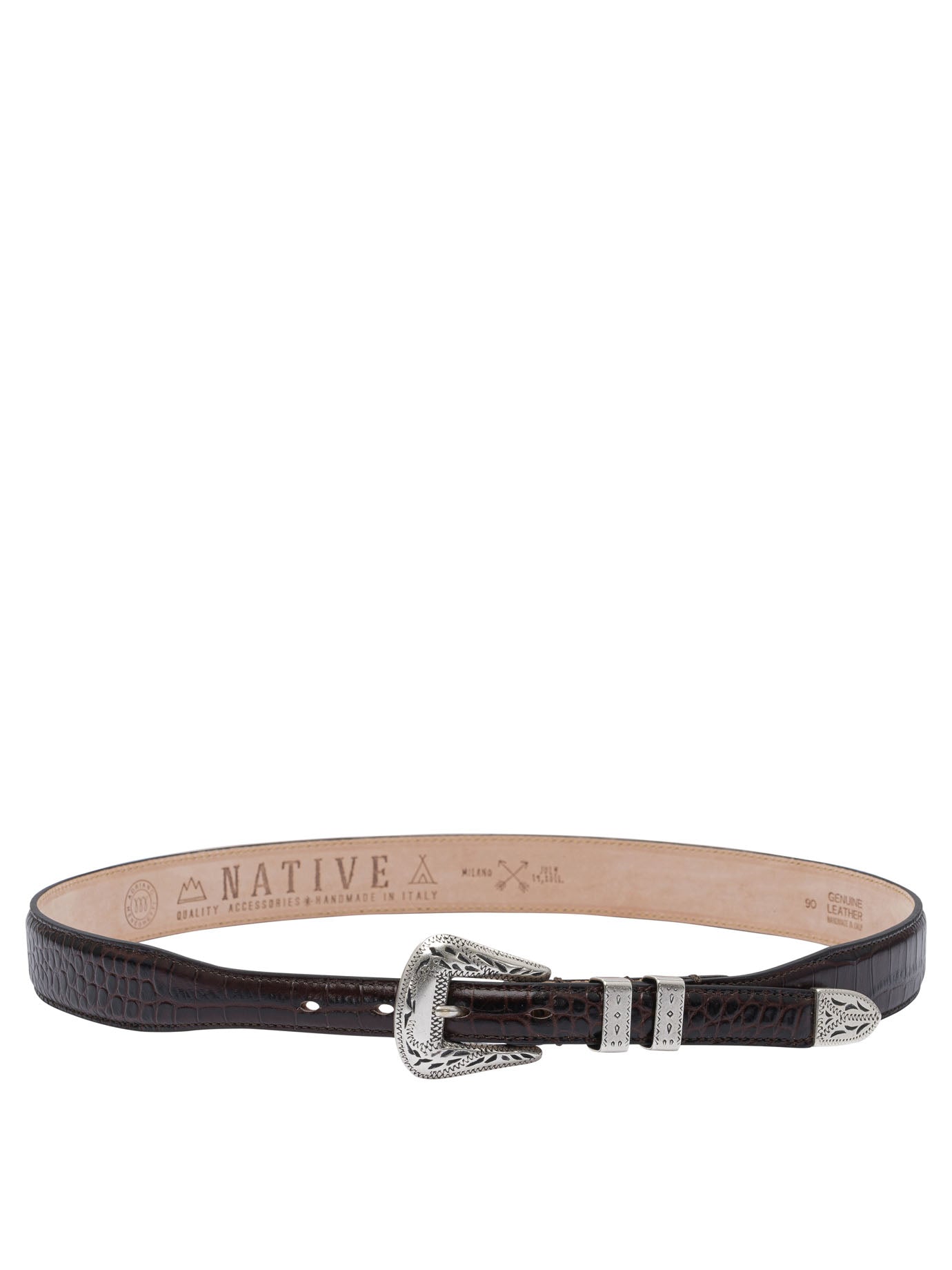 Adriano Meneghetti Palladium Leather Belt
