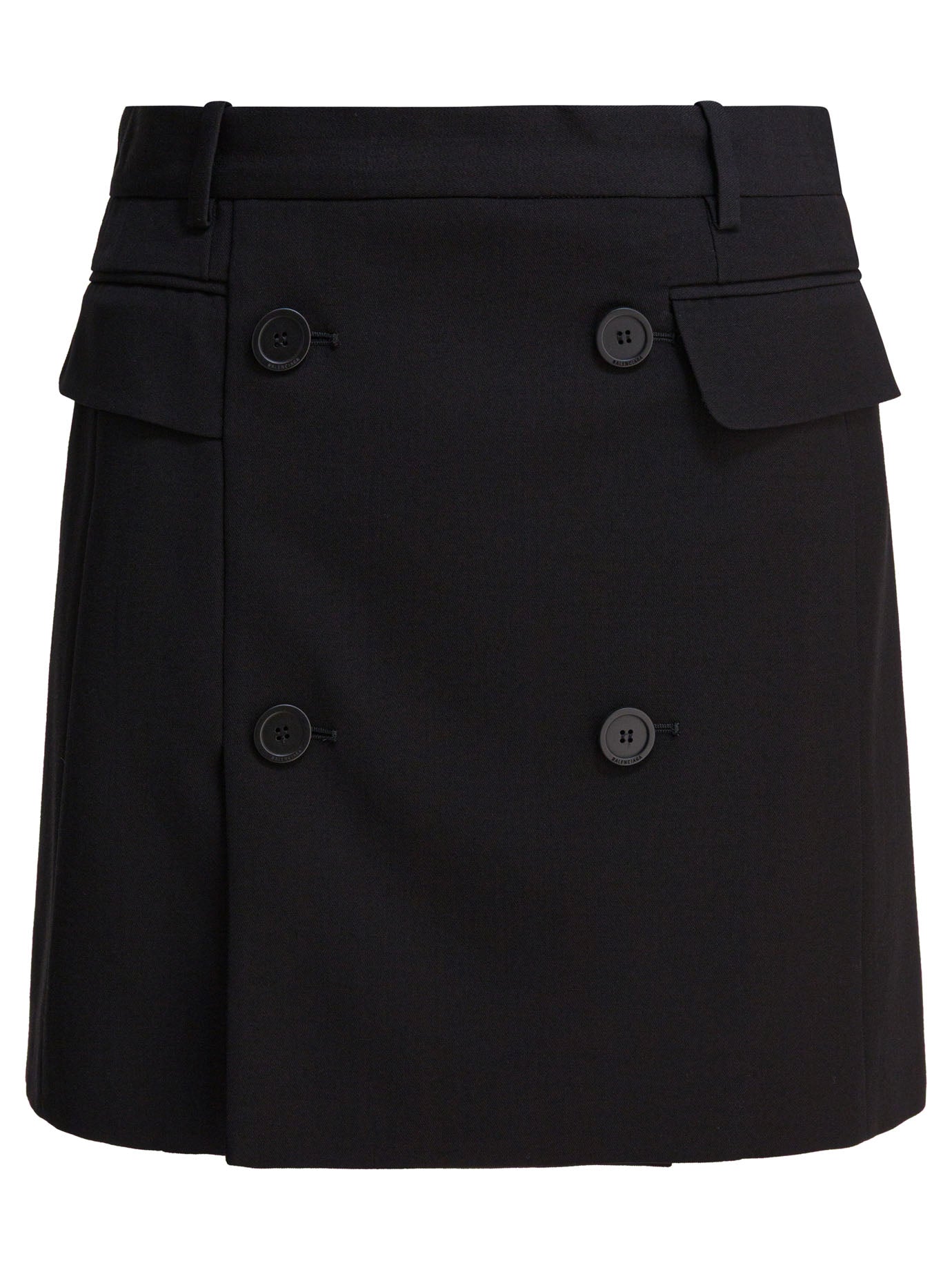 Balenciaga Viscose And Wool Twill Miniskirt