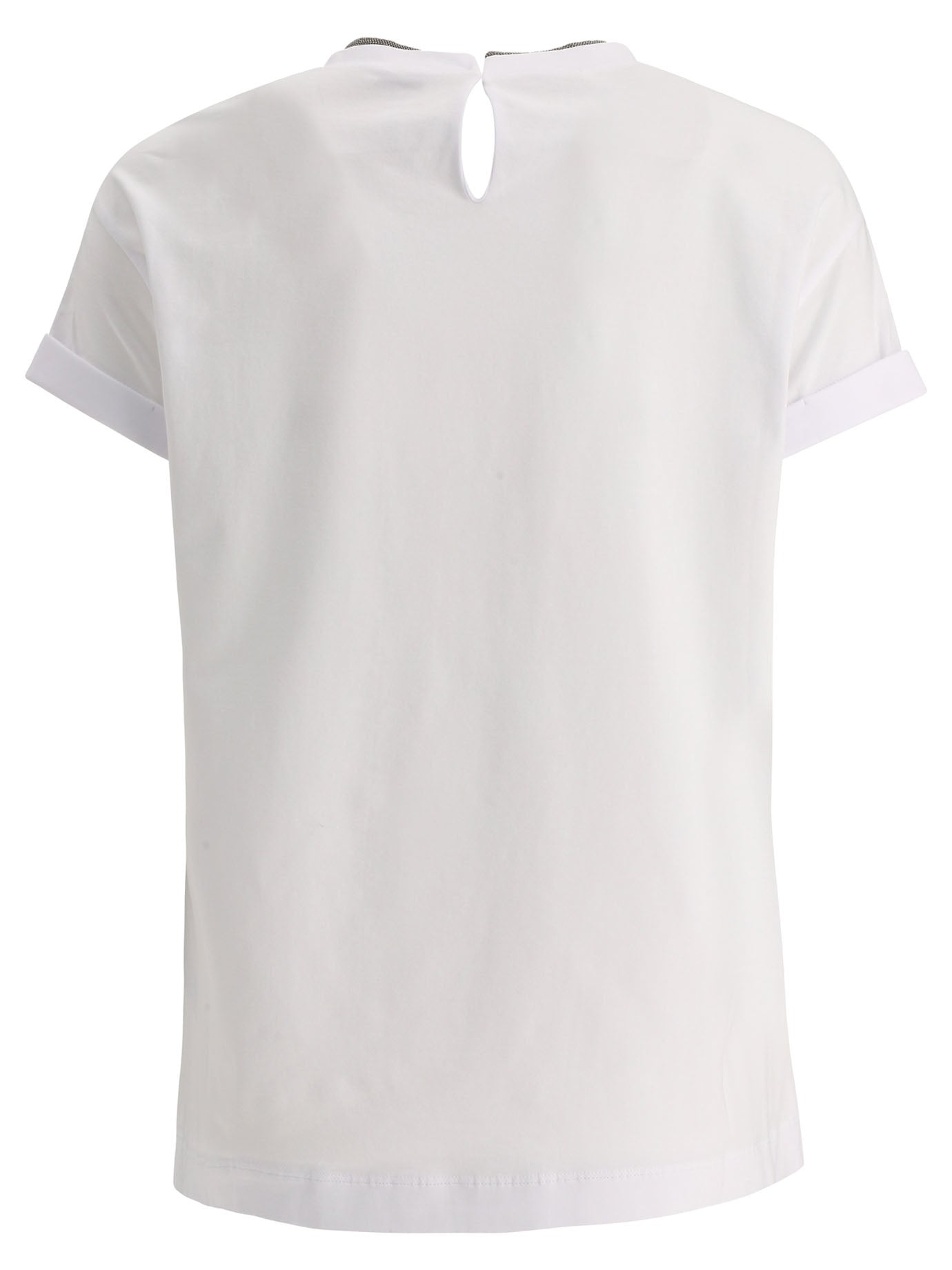 Brunello Cucinelli Cotton Jersey T-Shirt With Precious Faux Layering