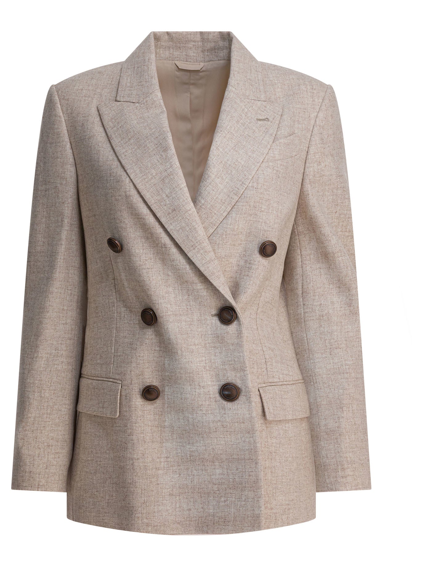 Brunello Cucinelli Wool And Cashmere Twill Flannel Blazer