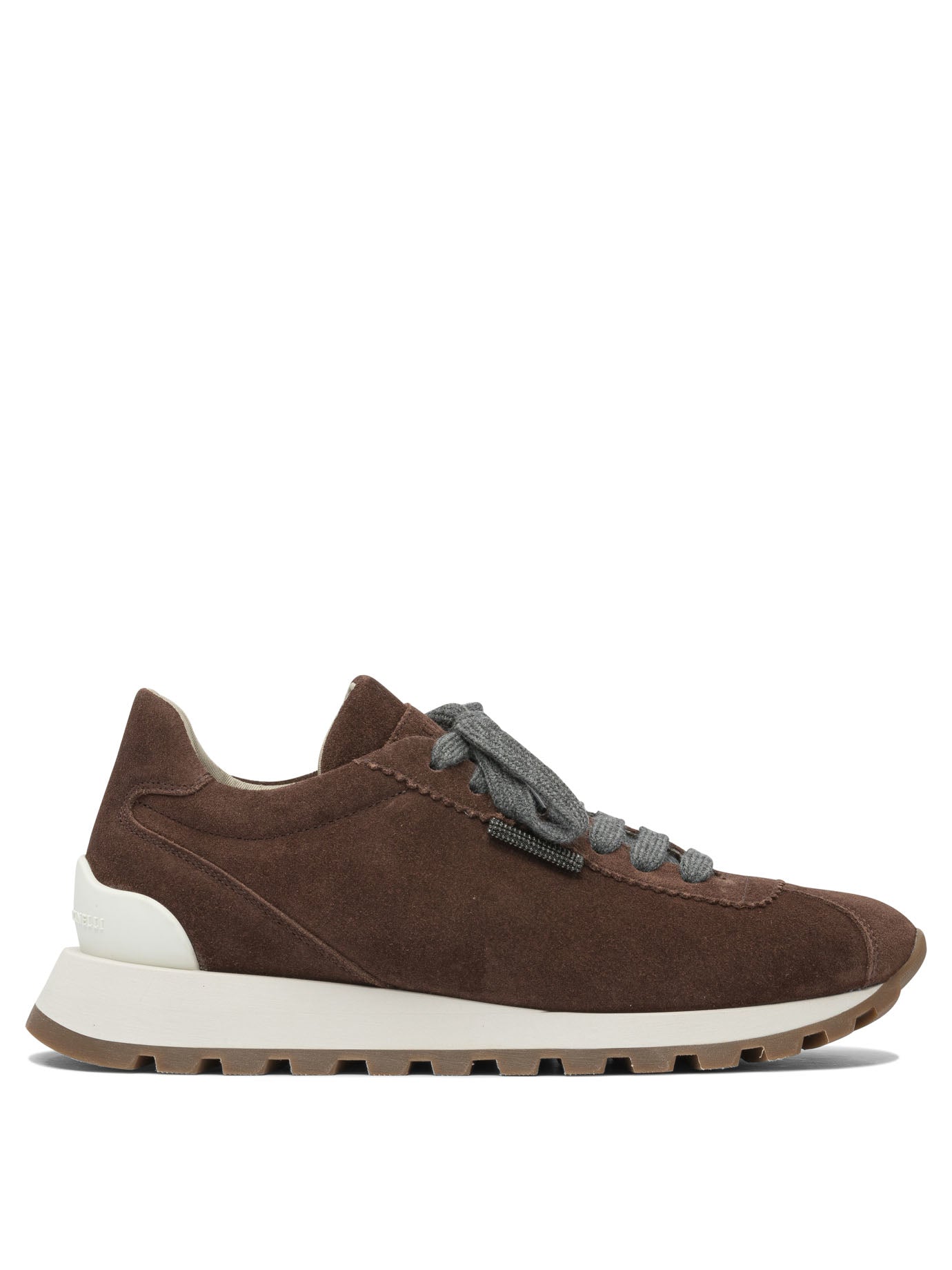 Brunello Cucinelli Suede Runners Sneakers With Shiny Tab