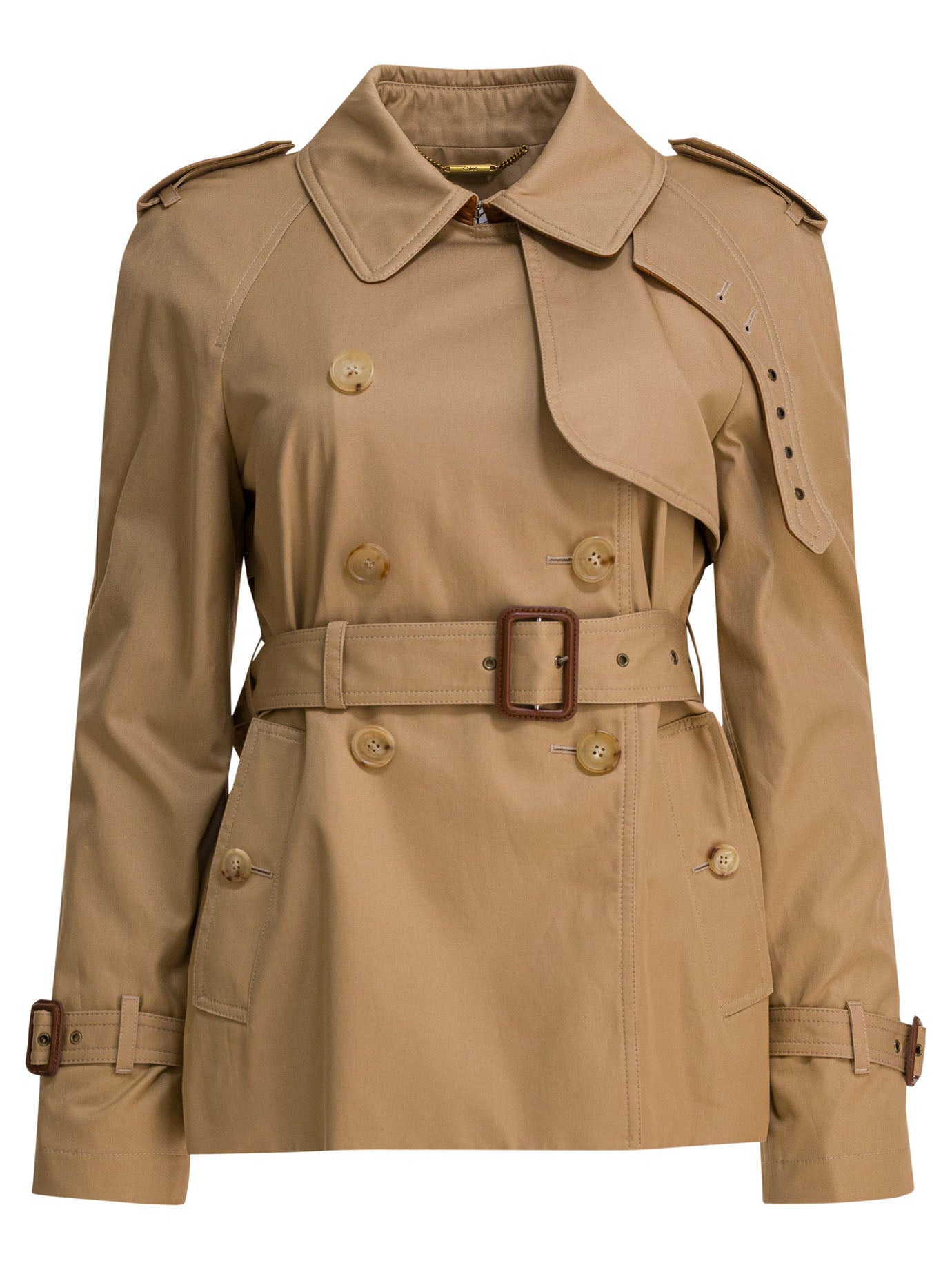 Chloé Short Cotton Gabardine Trench Coat