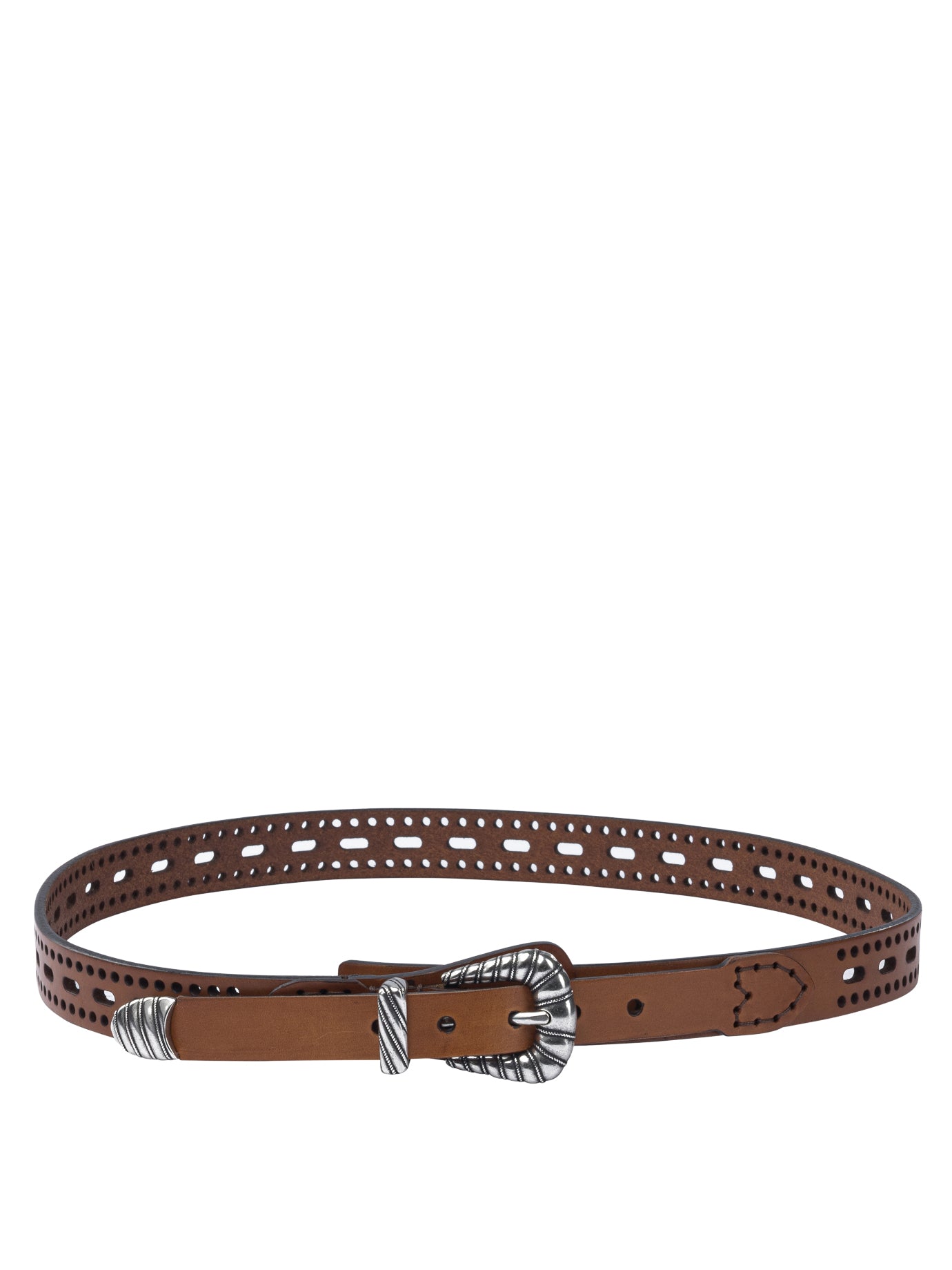 Etro Leather Belt With Perforated Details