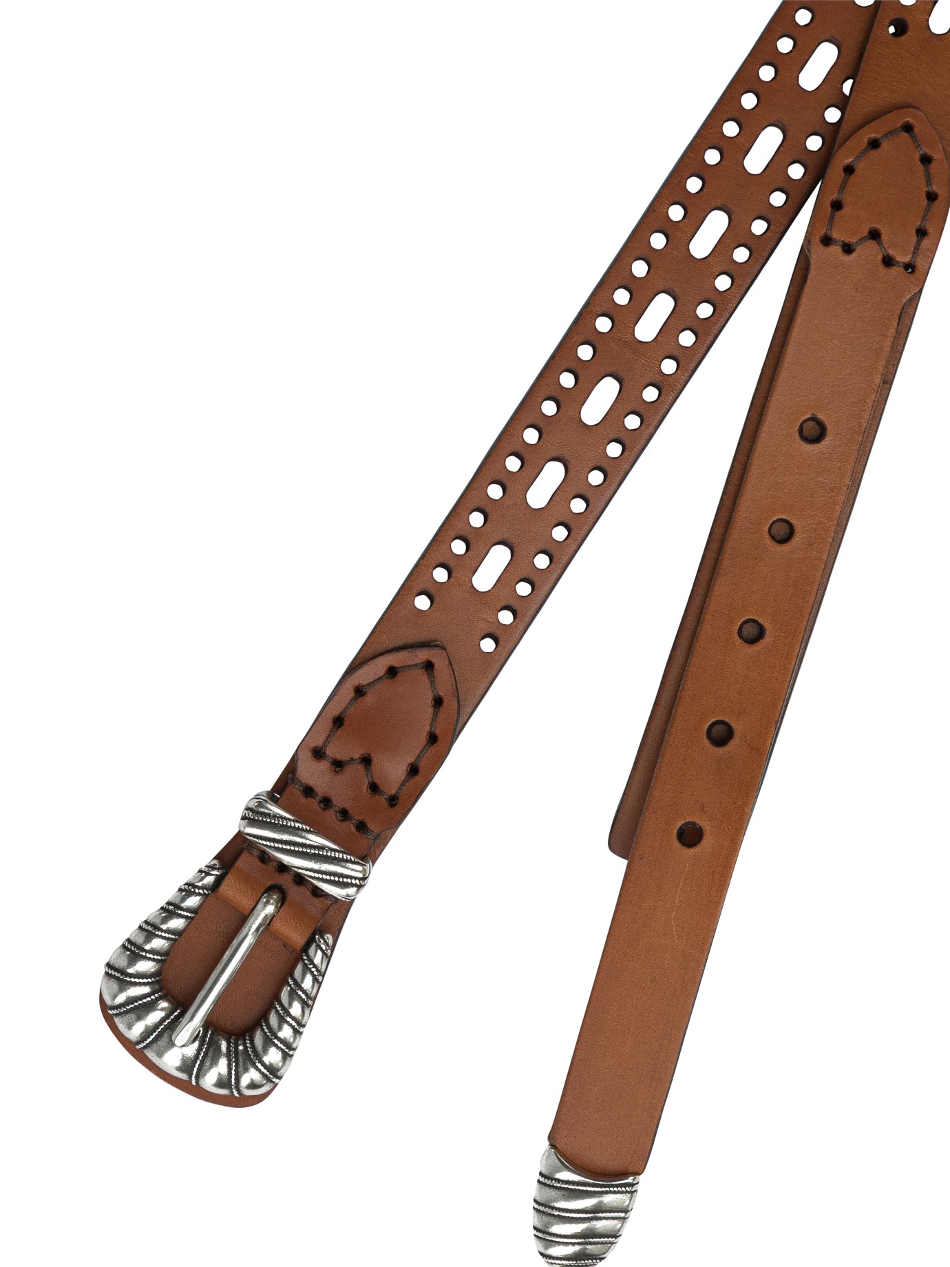 Etro Leather Belt With Perforated Details
