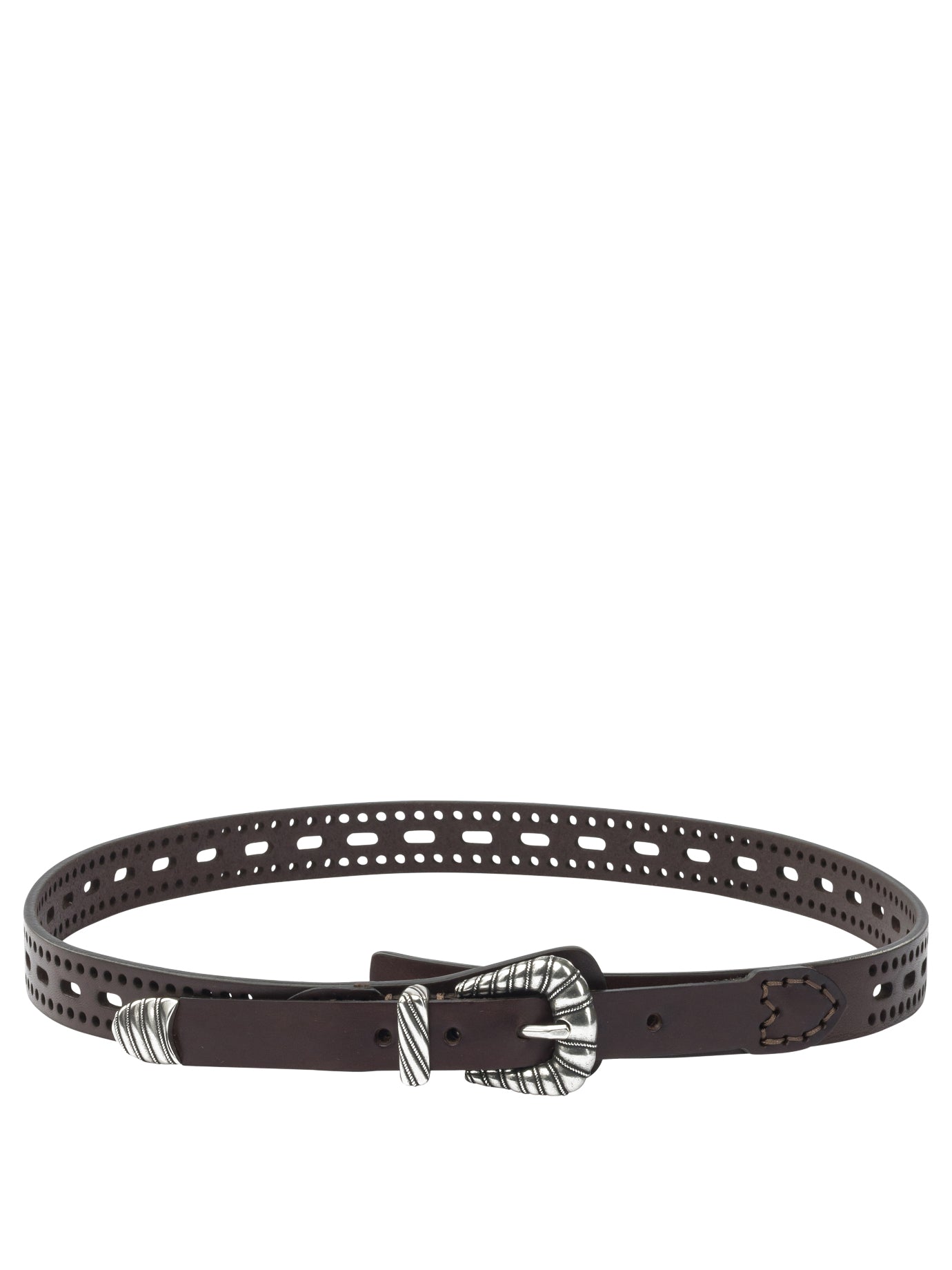 Etro Leather Belt With Perforated Details