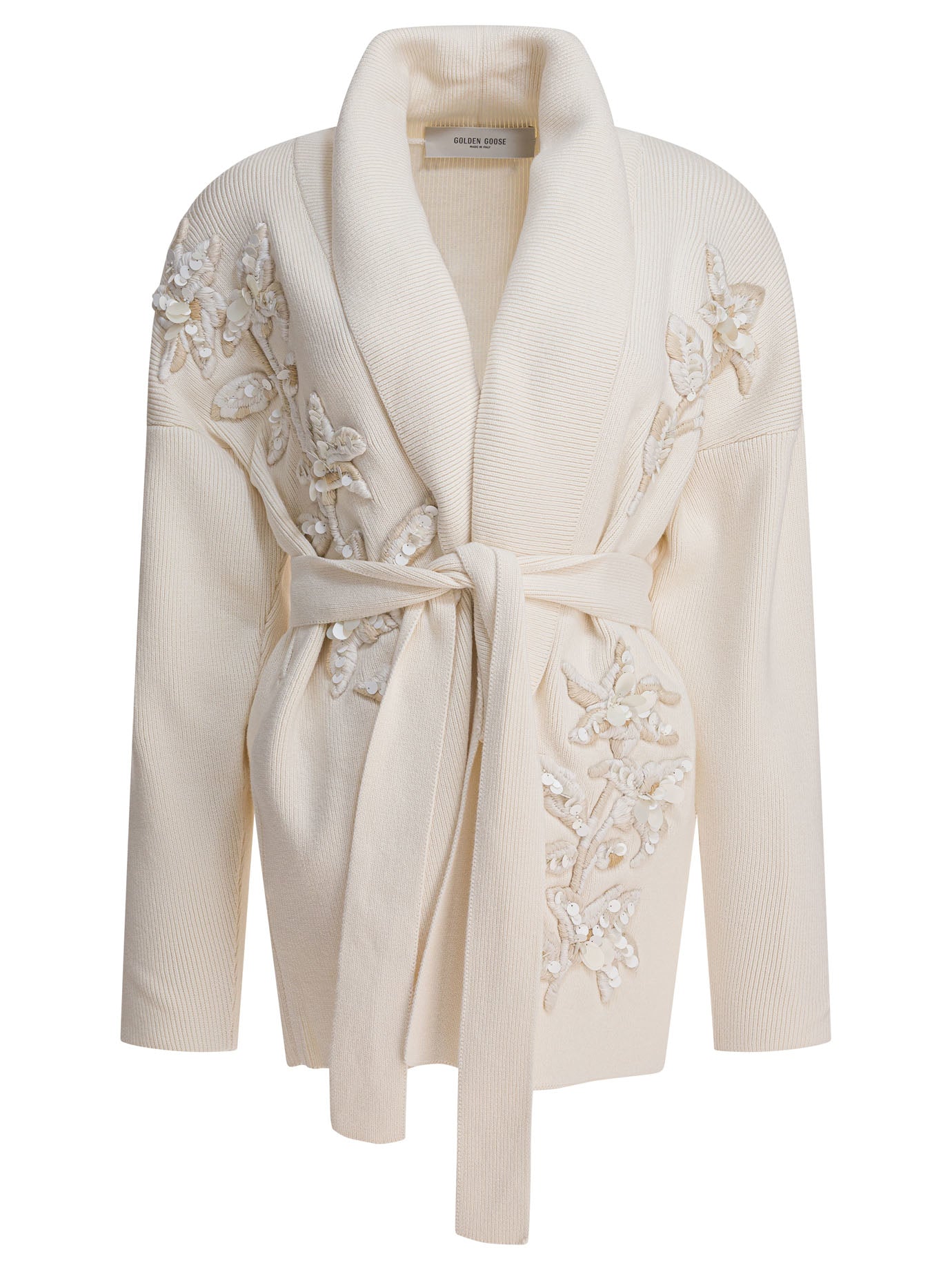 Golden Goose Cardigan With Floral Embroidery